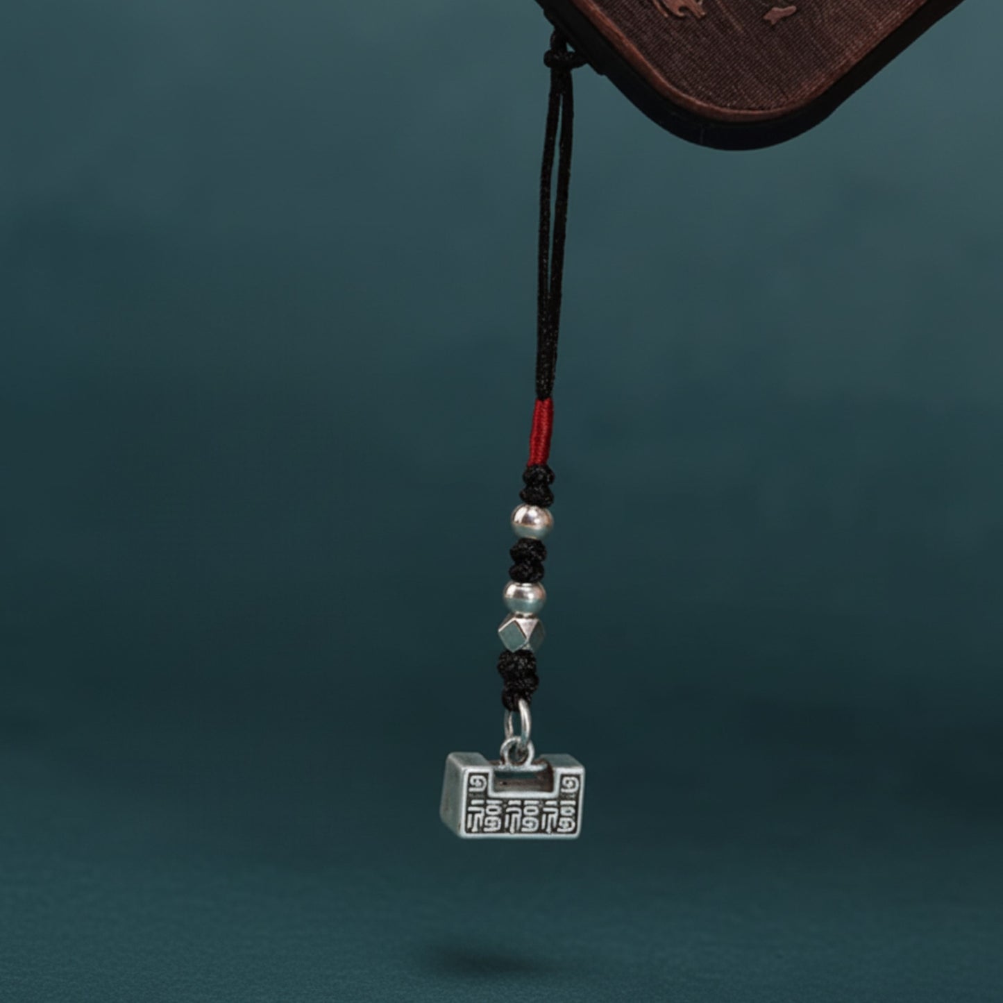 999 Pure Silver Longevity Lock Lucky Charm KeyChain Pendant