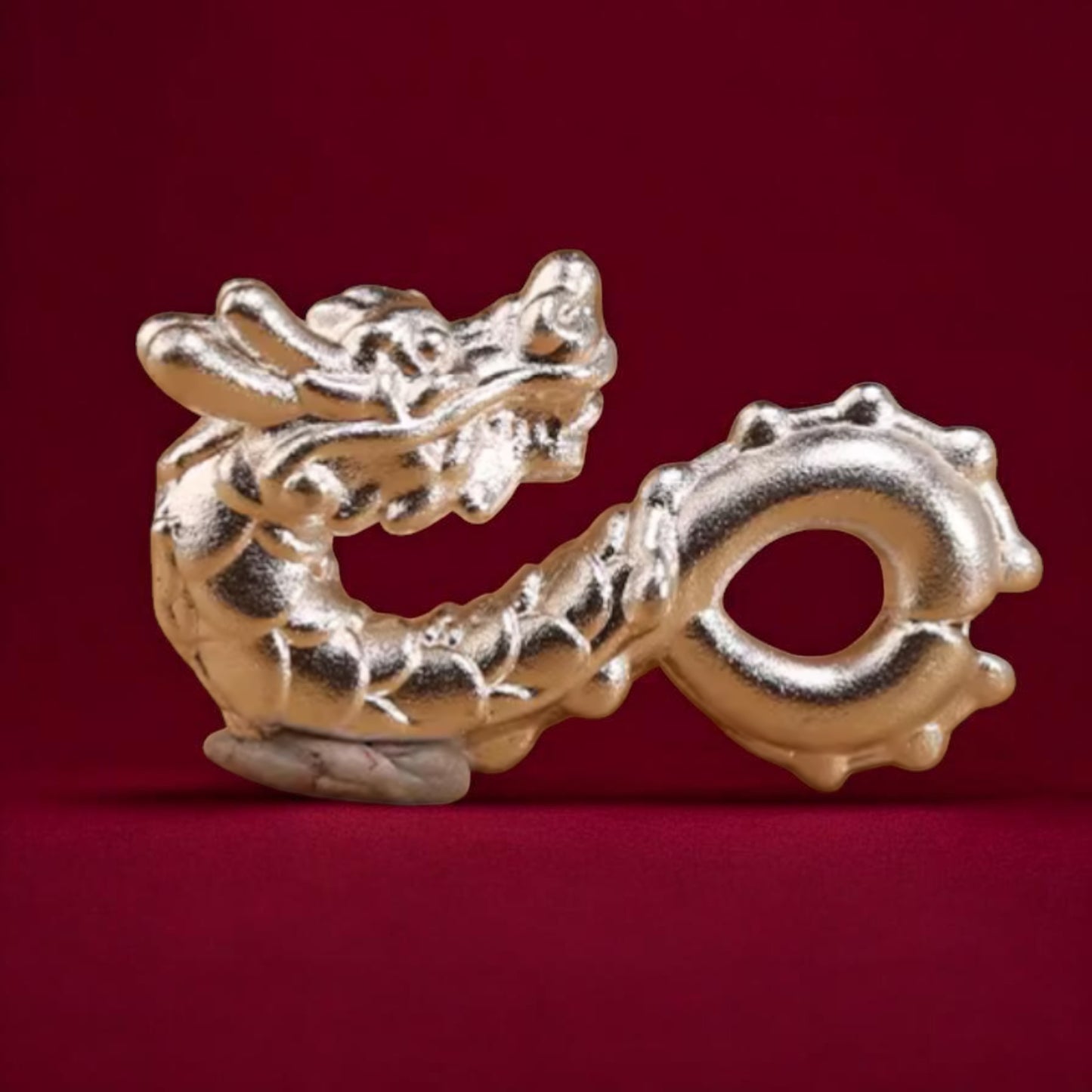 999 Pure Silver Dragon Pendant Braided Cord Adjustable Bracelet