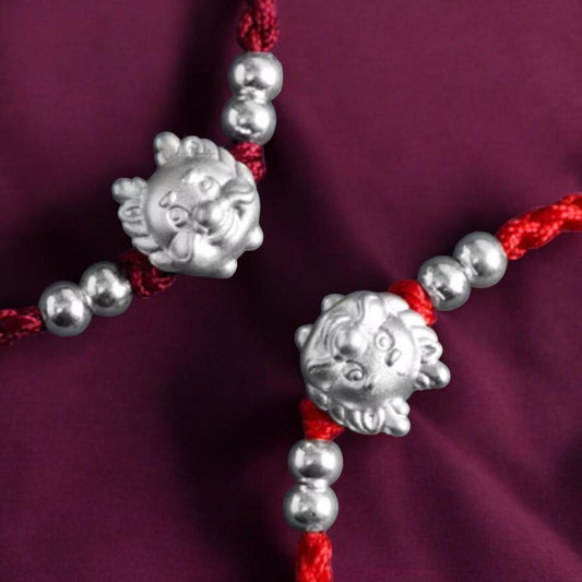 999 Pure Silver Dragon Pendant Braided Cord Adjustable Bracelet and Anklet