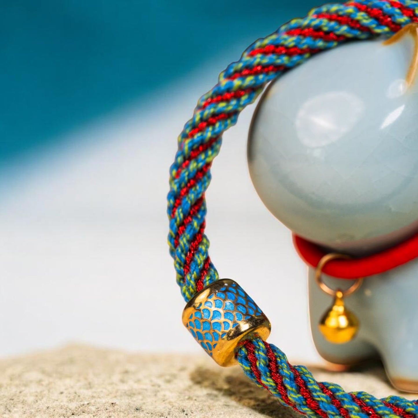 S925 Sterling Silver Tibetan Style Handmade Cloisonné Braided Bracelet