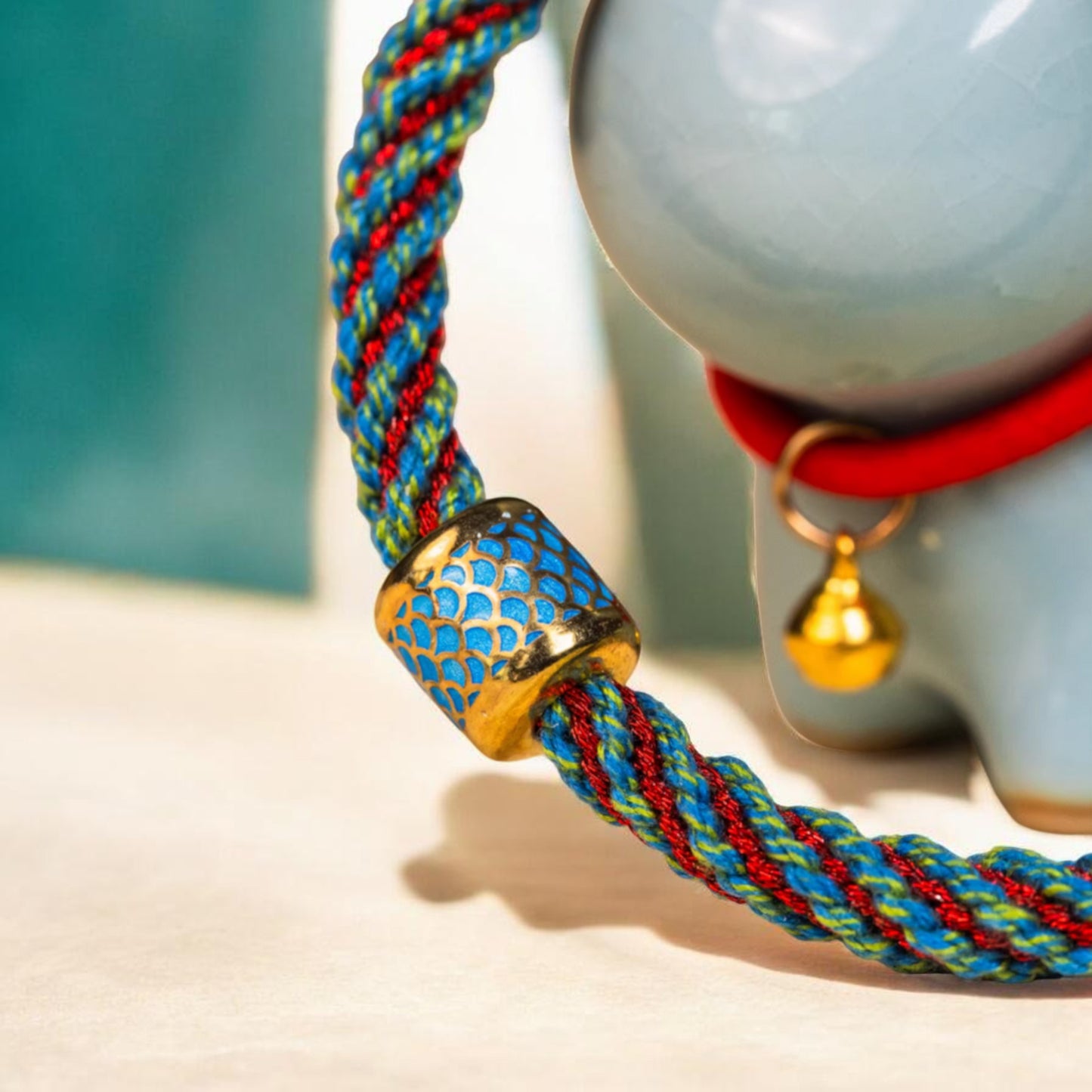 S925 Sterling Silver Tibetan Style Handmade Cloisonné Braided Bracelet
