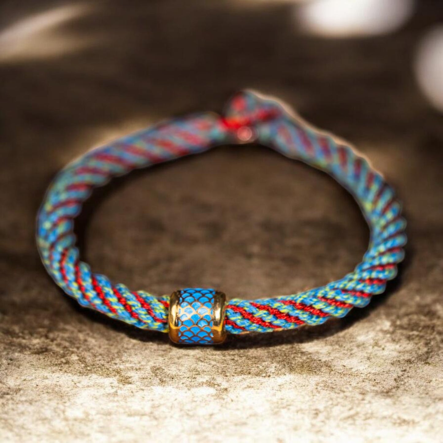 S925 Sterling Silver Tibetan Style Handmade Cloisonné Braided Bracelet