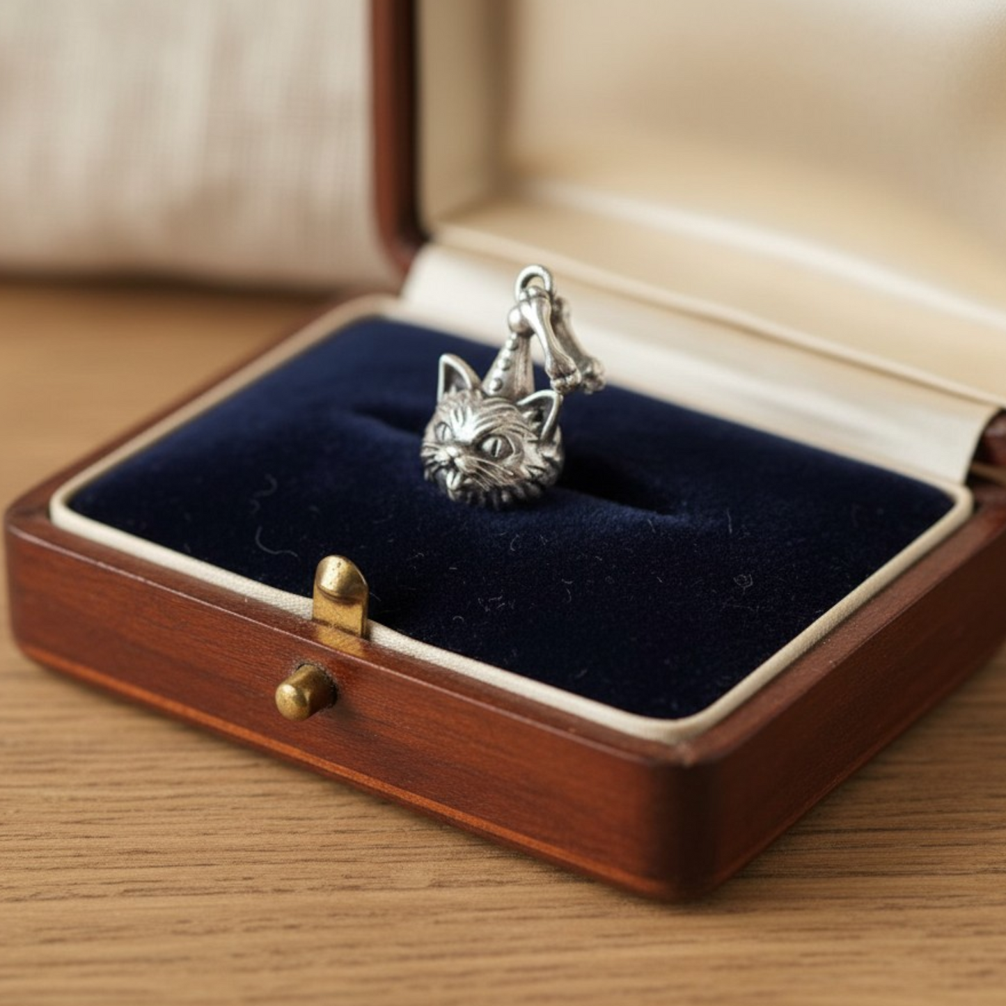 S925 Sterling Silver Birthday Hat Cat Kitty Stud Earrings and Pendant
