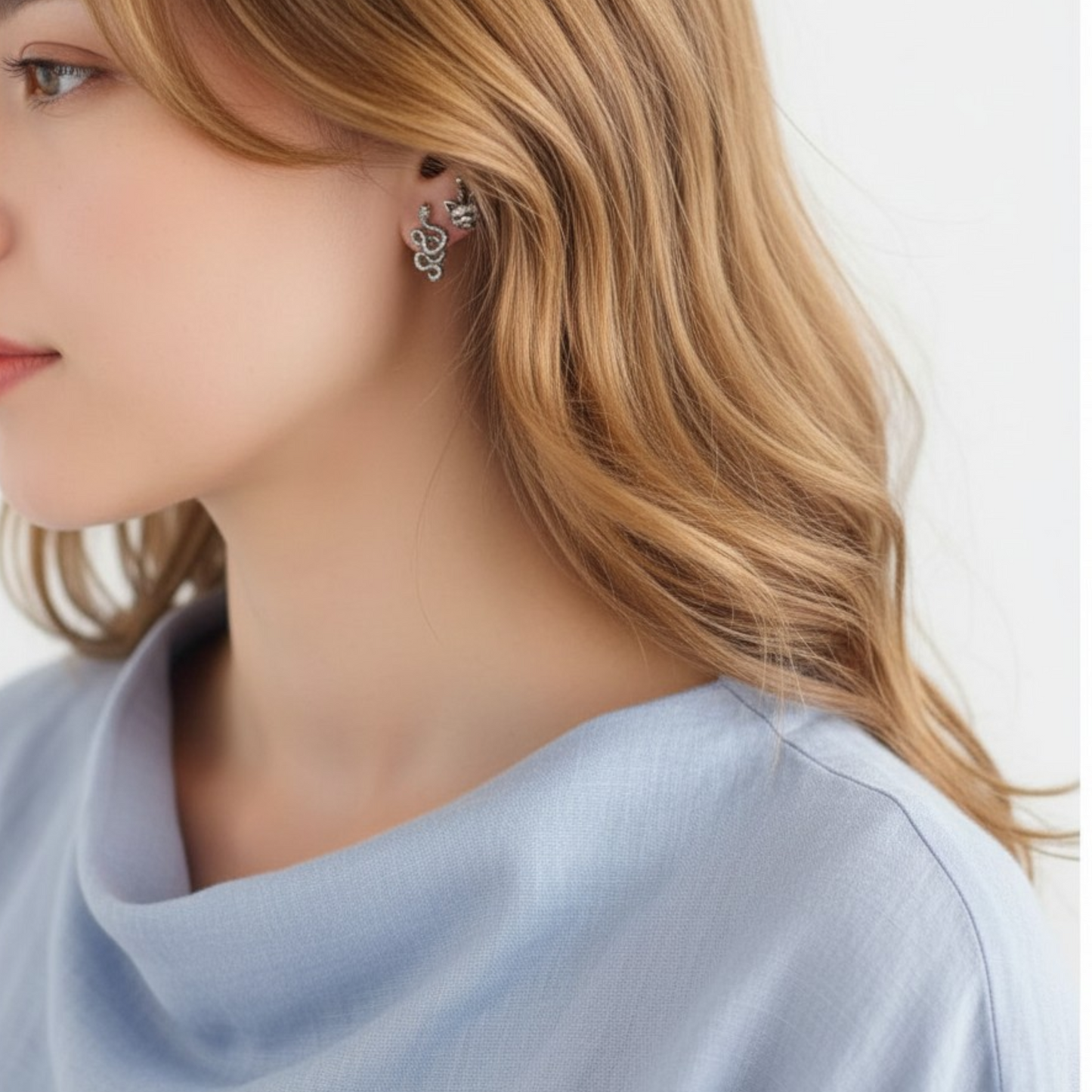 S925 Sterling Silver Birthday Hat Cat Kitty Stud Earrings and Pendant