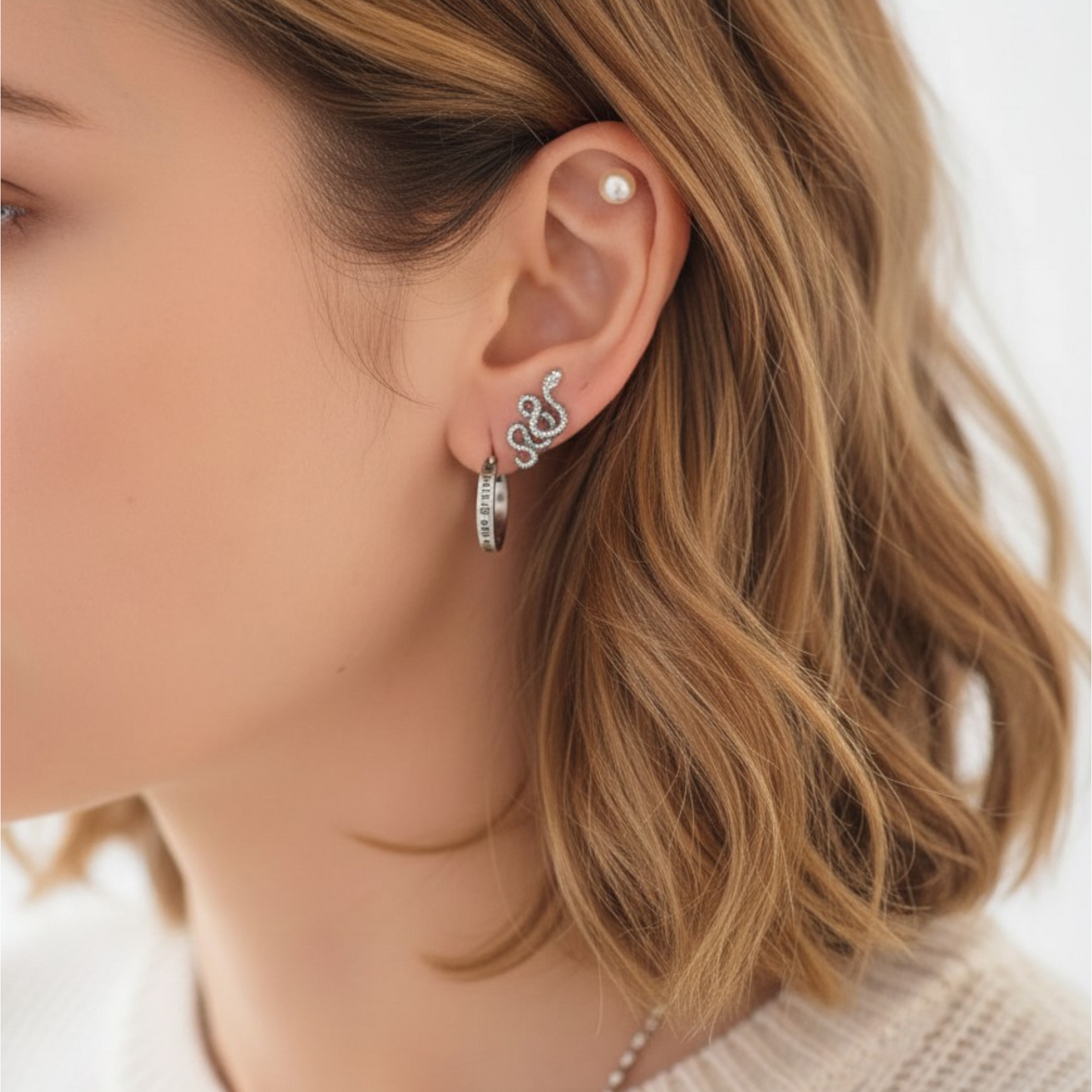 S925 Sterling Silver Vintage Snake Stud Earrings