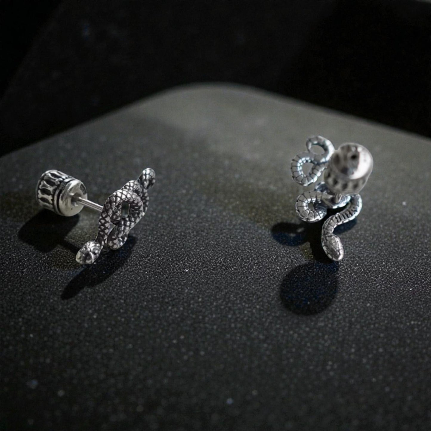 S925 Sterling Silver Vintage Snake Stud Earrings