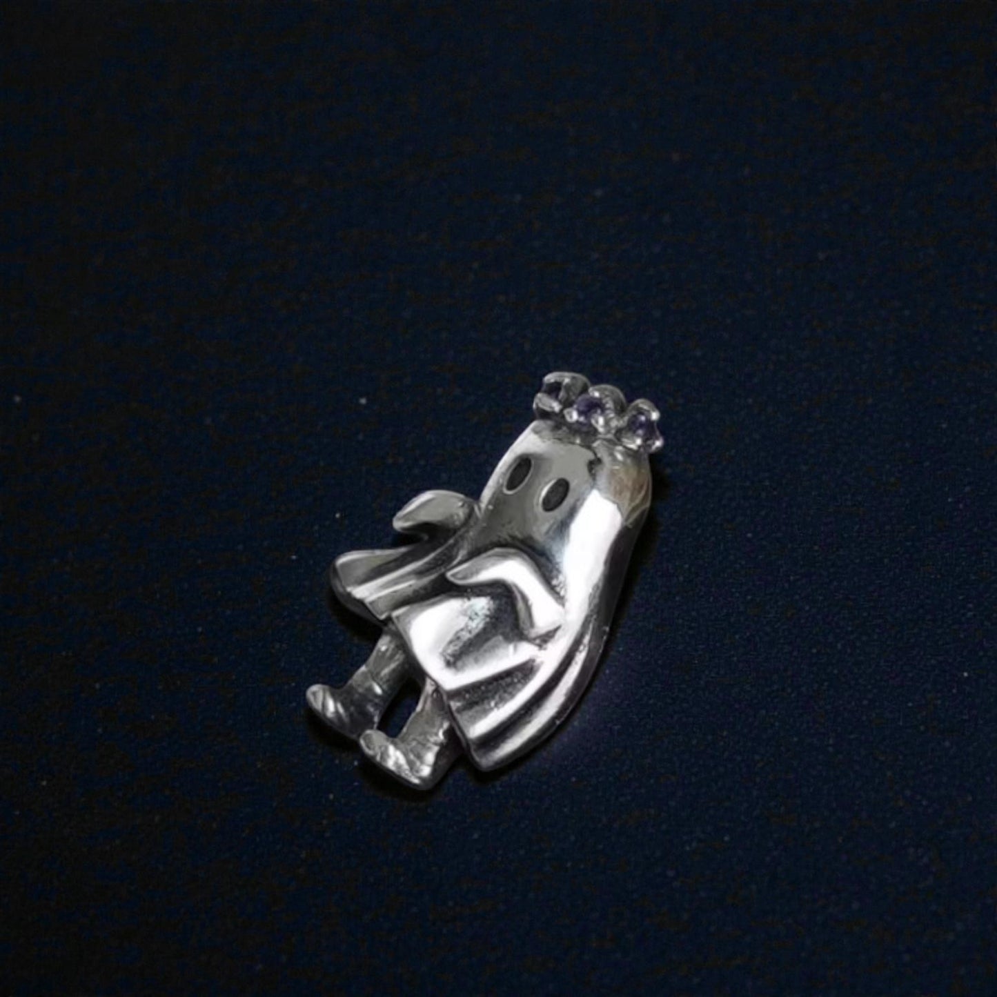 S925 Sterling Silver Vintage Fun Trick or Treat Ghost Stud Earrings