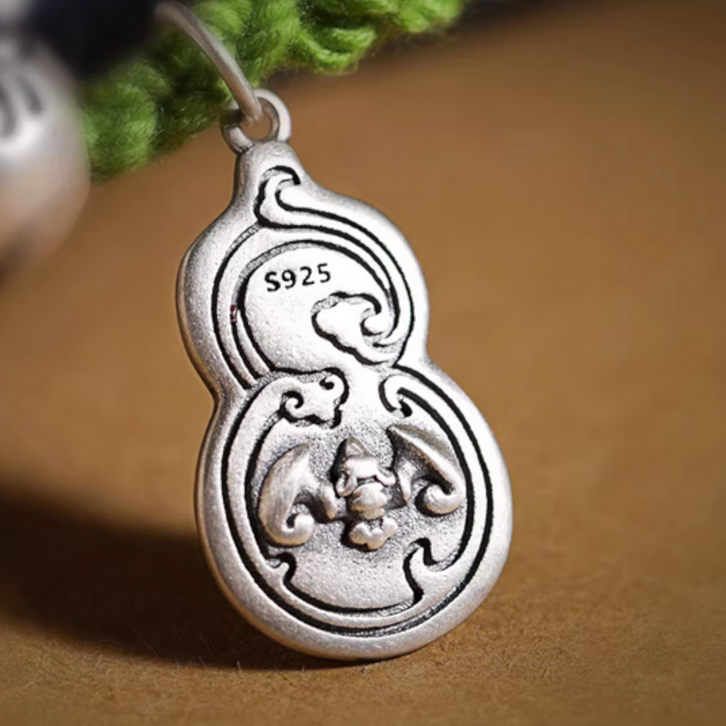 s925 Sterling Silver Tibetan Style Bodhi Gourd Charm Hand Woven Bracelet