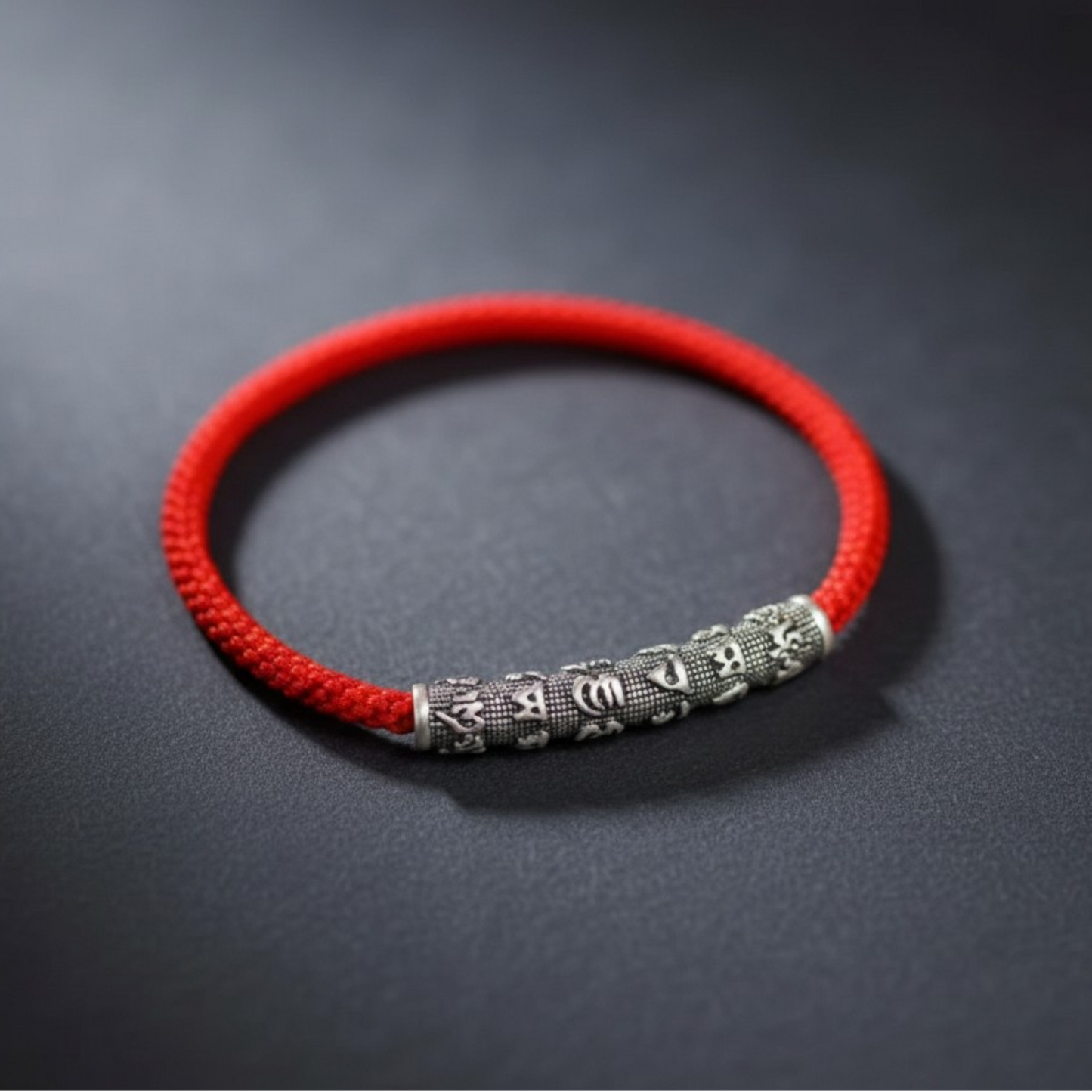 999 Silver Tibetan Style Six Character Mantra Retro Unisex Braided Bracelet
