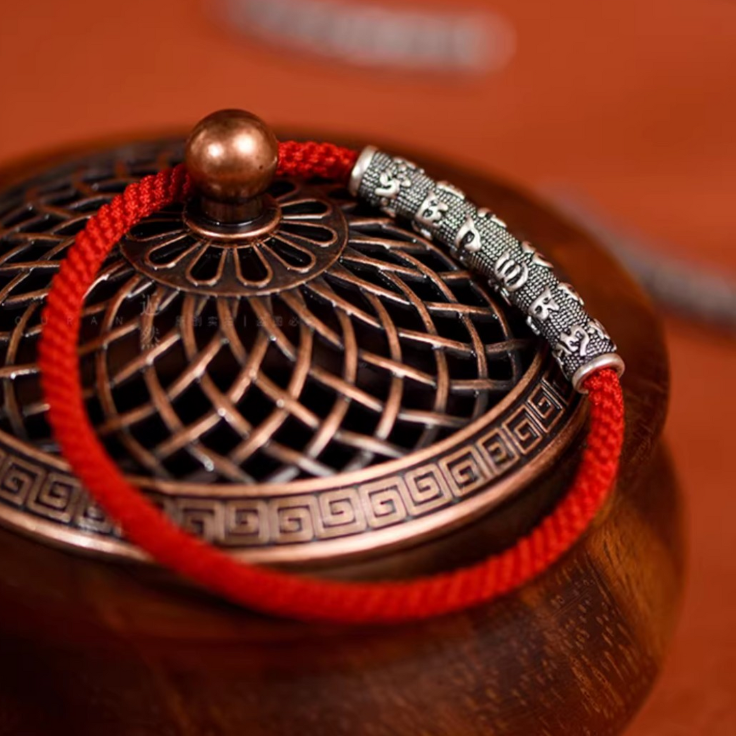 999 Silver Tibetan Style Six Character Mantra Retro Unisex Braided Bracelet