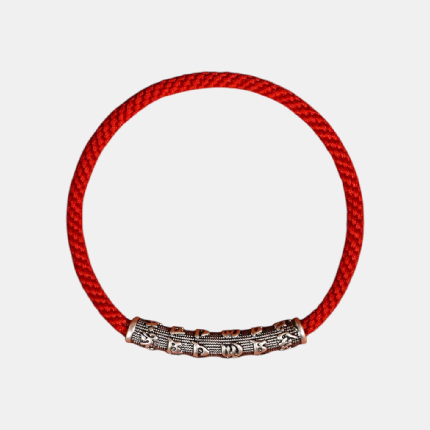 999 Silver Tibetan Style Six Character Mantra Retro Unisex Braided Bracelet