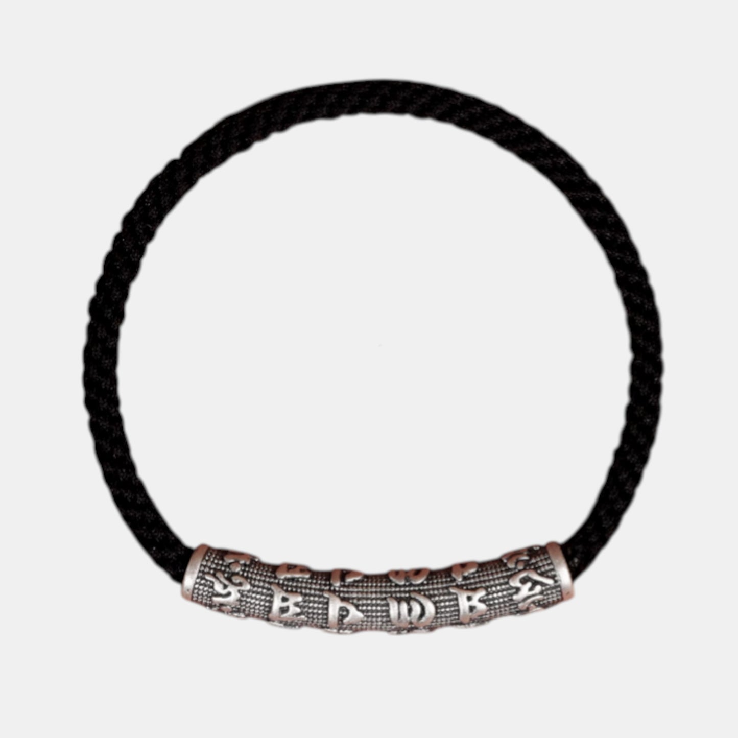 999 Silver Tibetan Style Six Character Mantra Retro Unisex Braided Bracelet