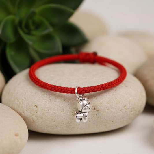 999 Silver Zodiac Year of the Horse Hand Braided Bracelet
