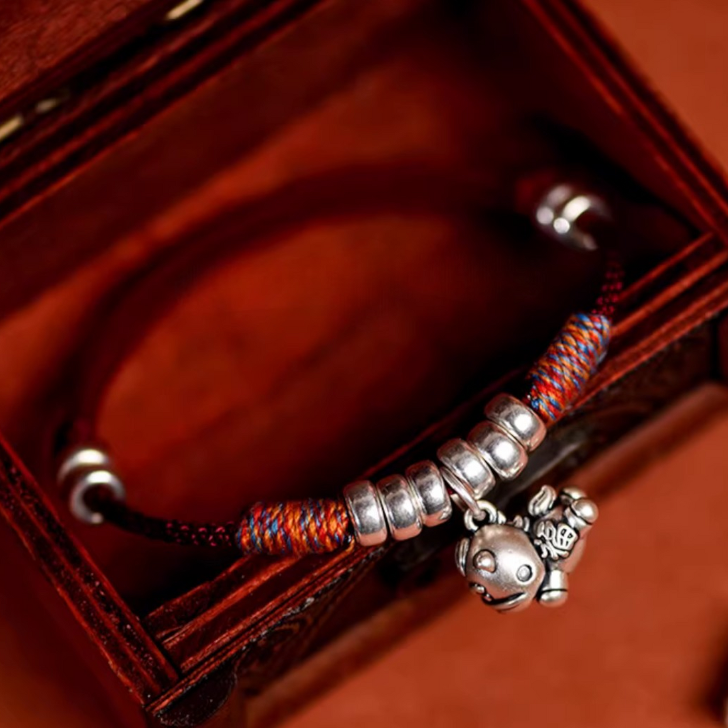 999 Silver Zodiac Year of the Horse Hand Braided Bracelet