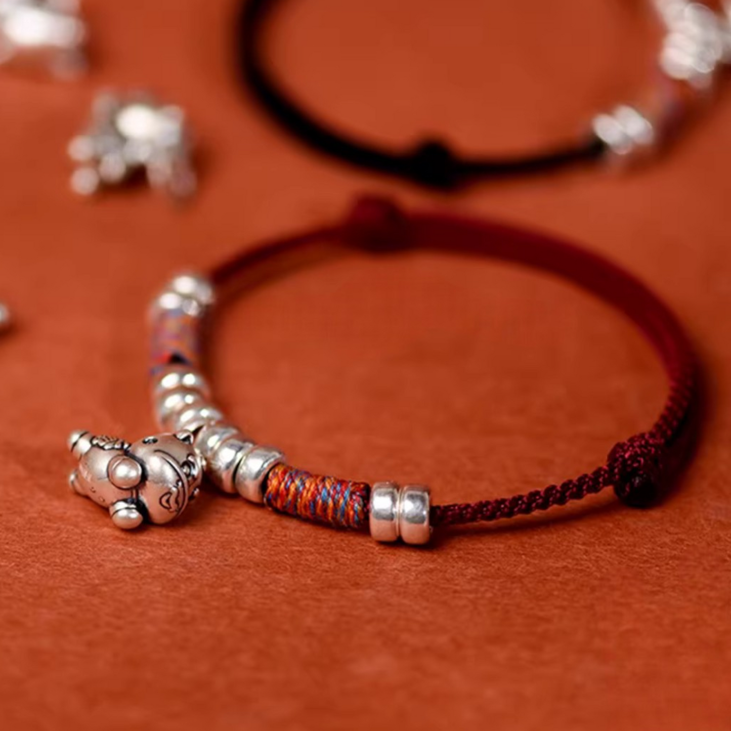999 Silver Zodiac Year of the Horse Hand Braided Bracelet