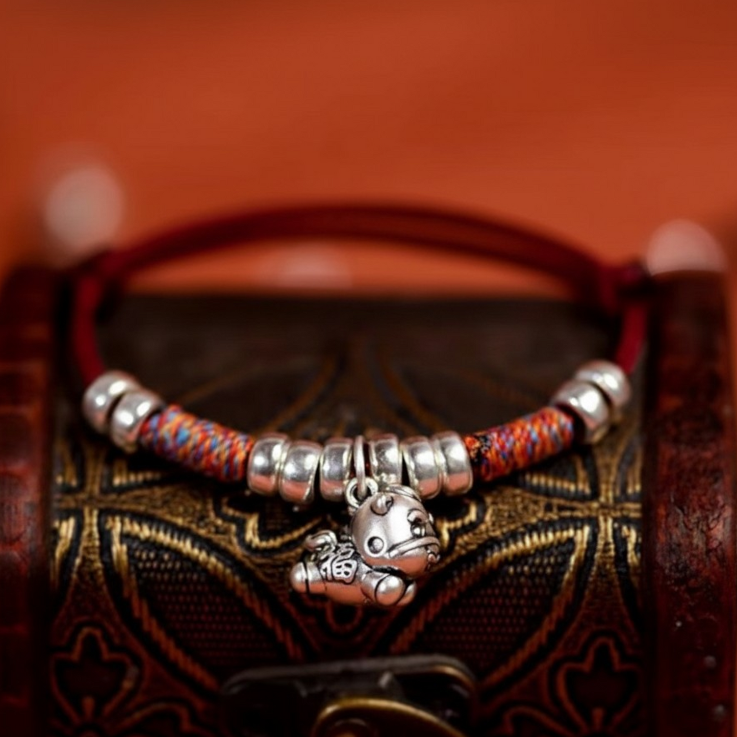 999 Silver Zodiac Year of the Horse Hand Braided Bracelet