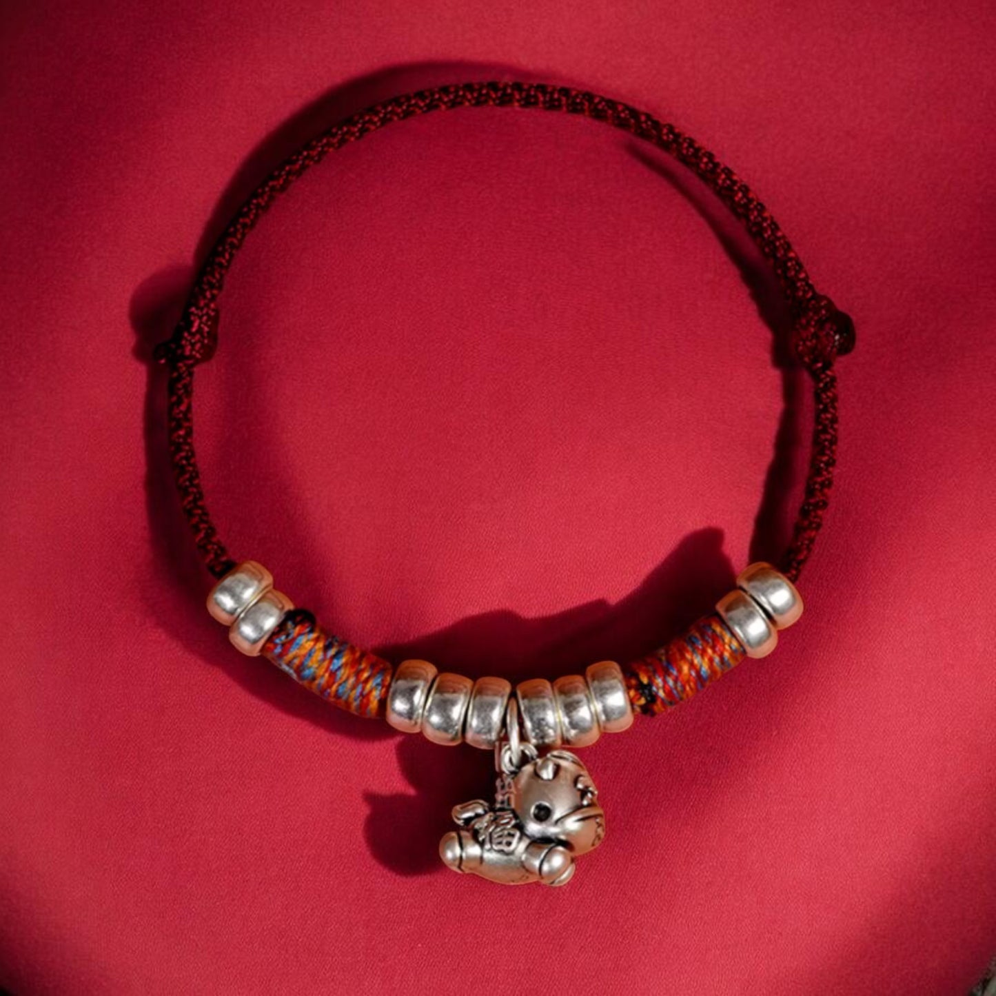 999 Silver Zodiac Year of the Horse Hand Braided Bracelet