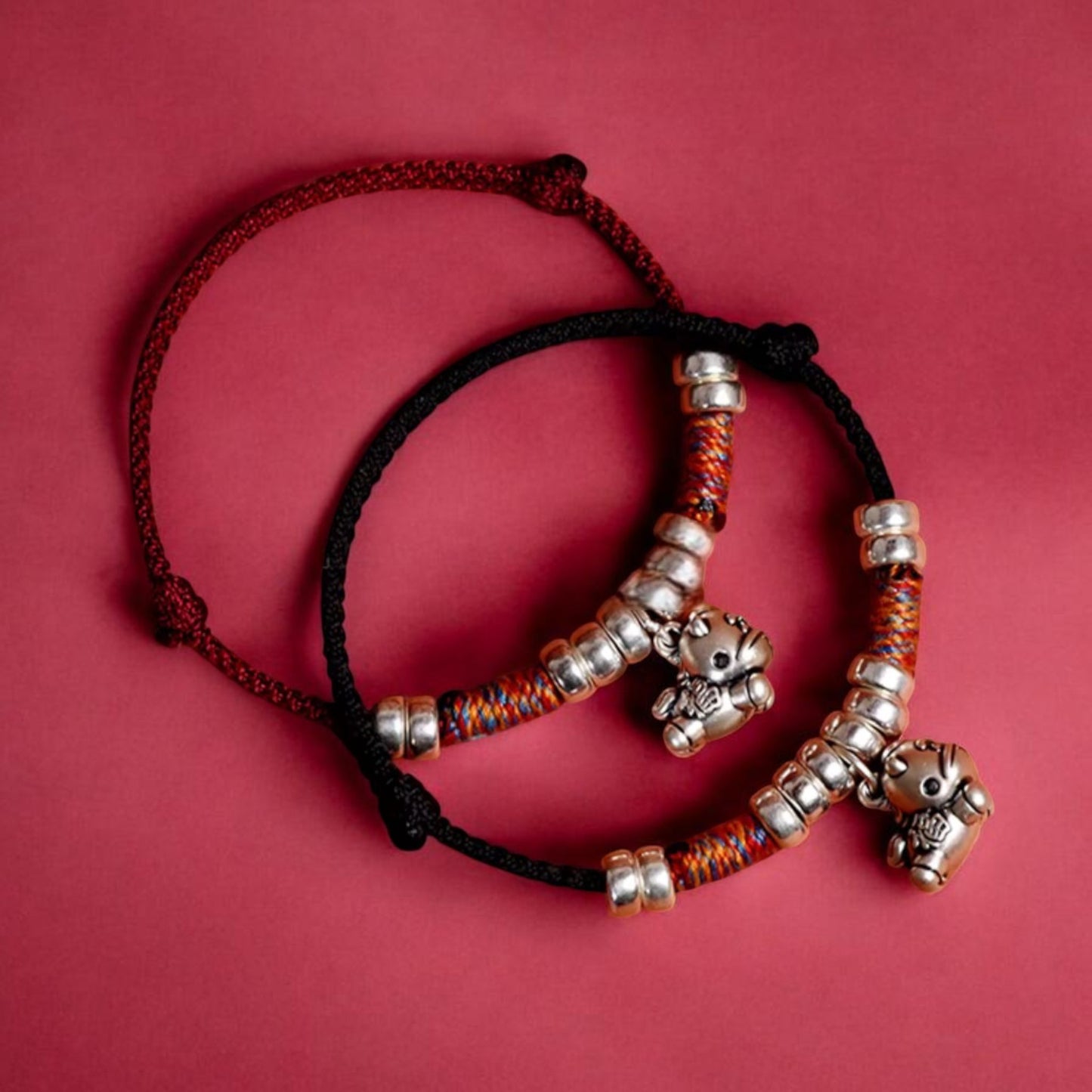 999 Silver Zodiac Year of the Horse Hand Braided Bracelet