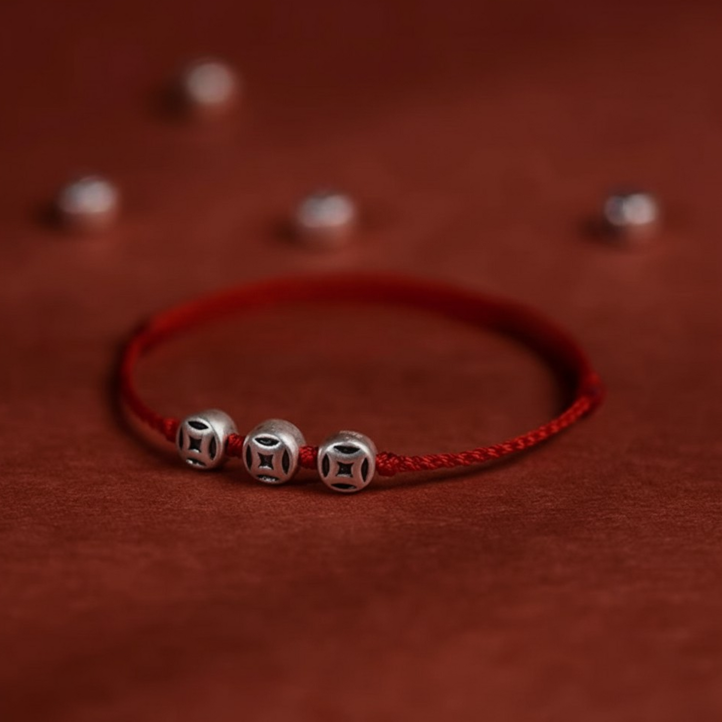 999 Silver Bring Wealth Coin Charm Hand Braided Bracelet