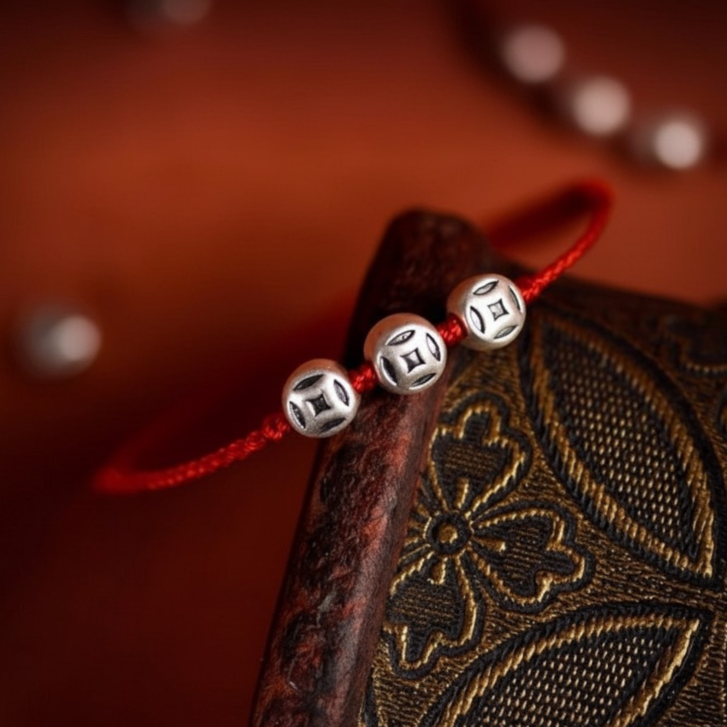 999 Silver Bring Wealth Coin Charm Hand Braided Bracelet