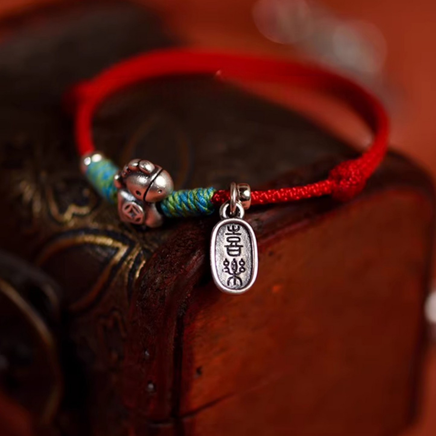 999 Silver Zodiac Year of the Horse Joy Charm Hand Braided Bracelet