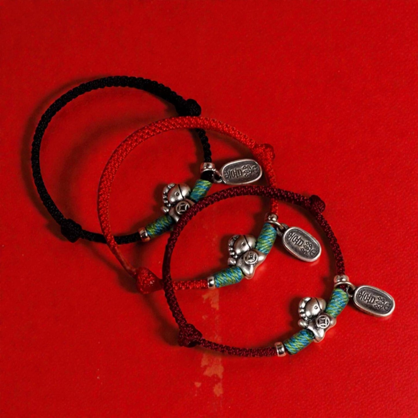 999 Silver Zodiac Year of the Horse Joy Charm Hand Braided Bracelet
