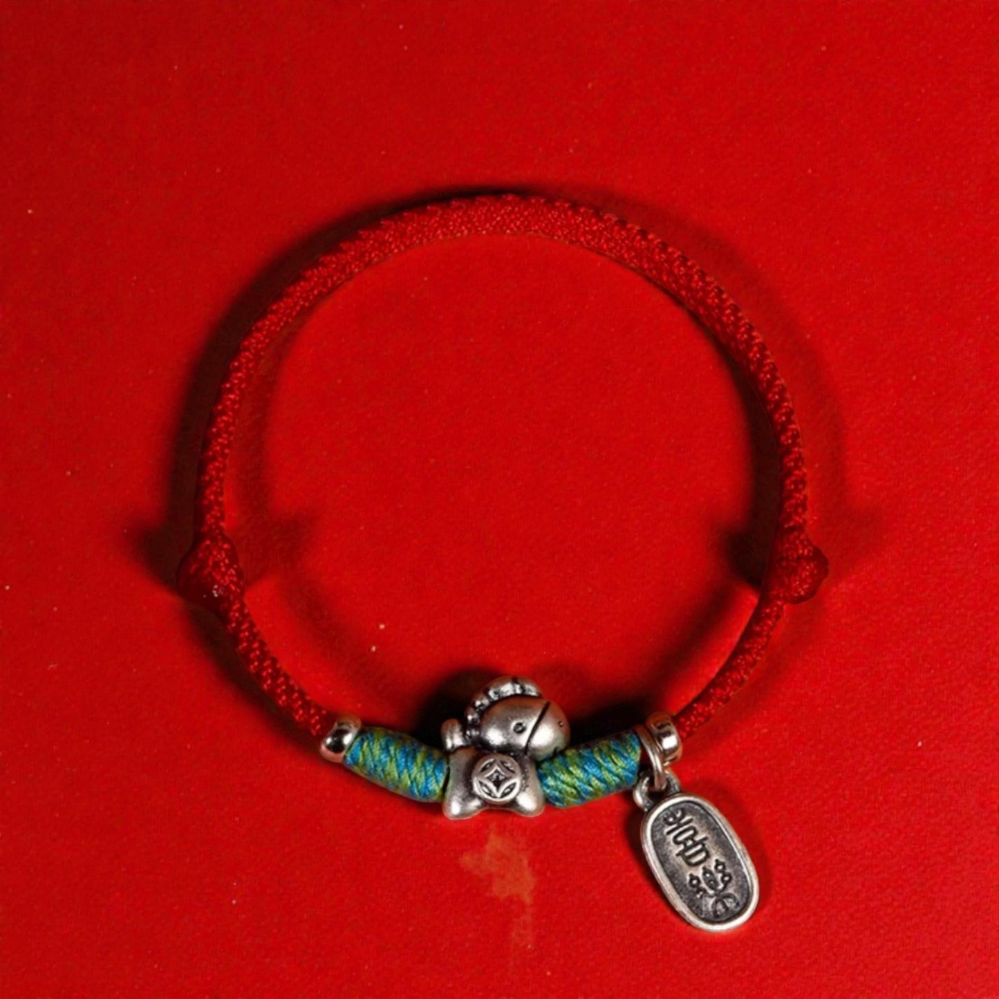 999 Silver Zodiac Year of the Horse Joy Charm Hand Braided Bracelet