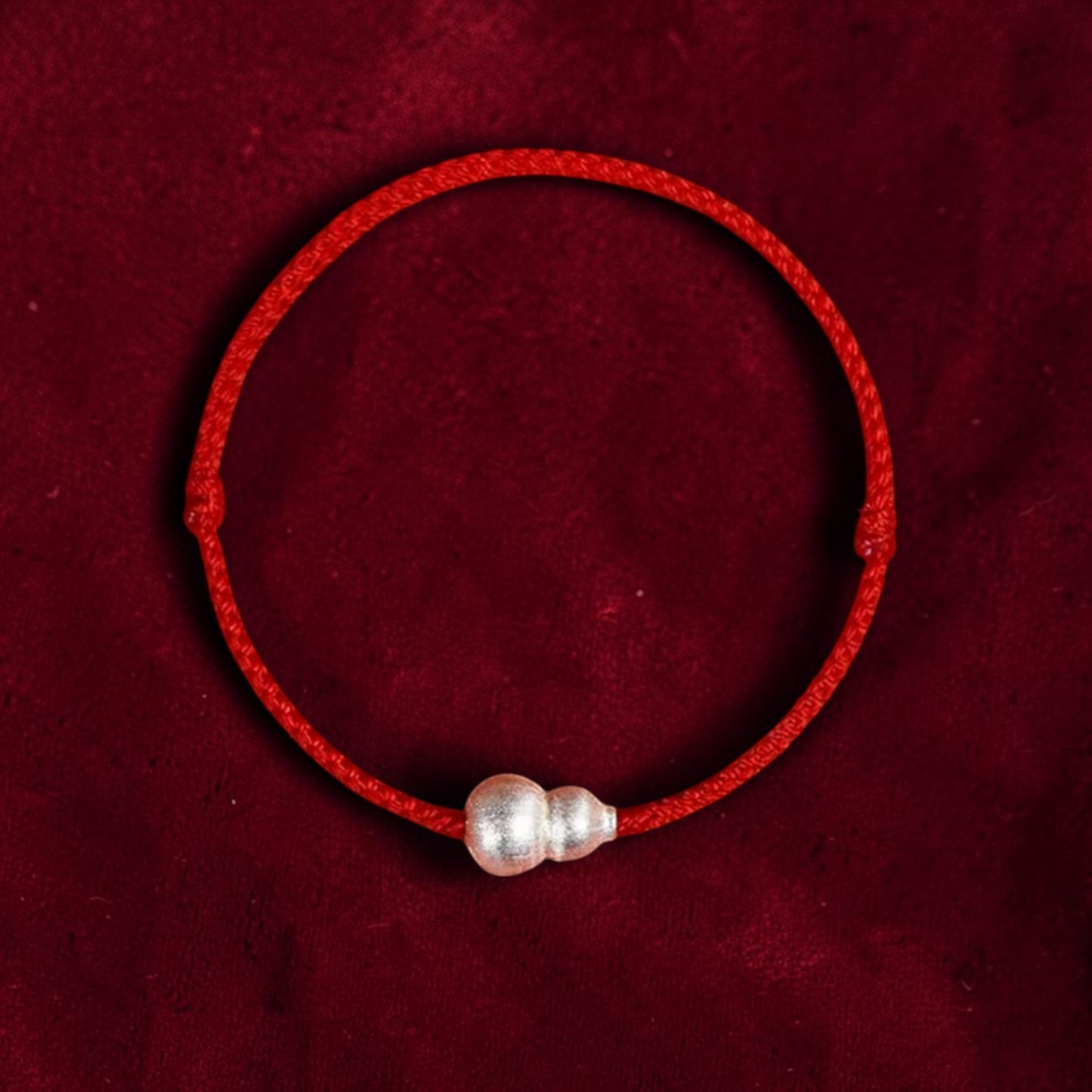 s925 Sterling Silver Traditional Chinese Style Small Gourd Woven Braided Bracelet Anklet