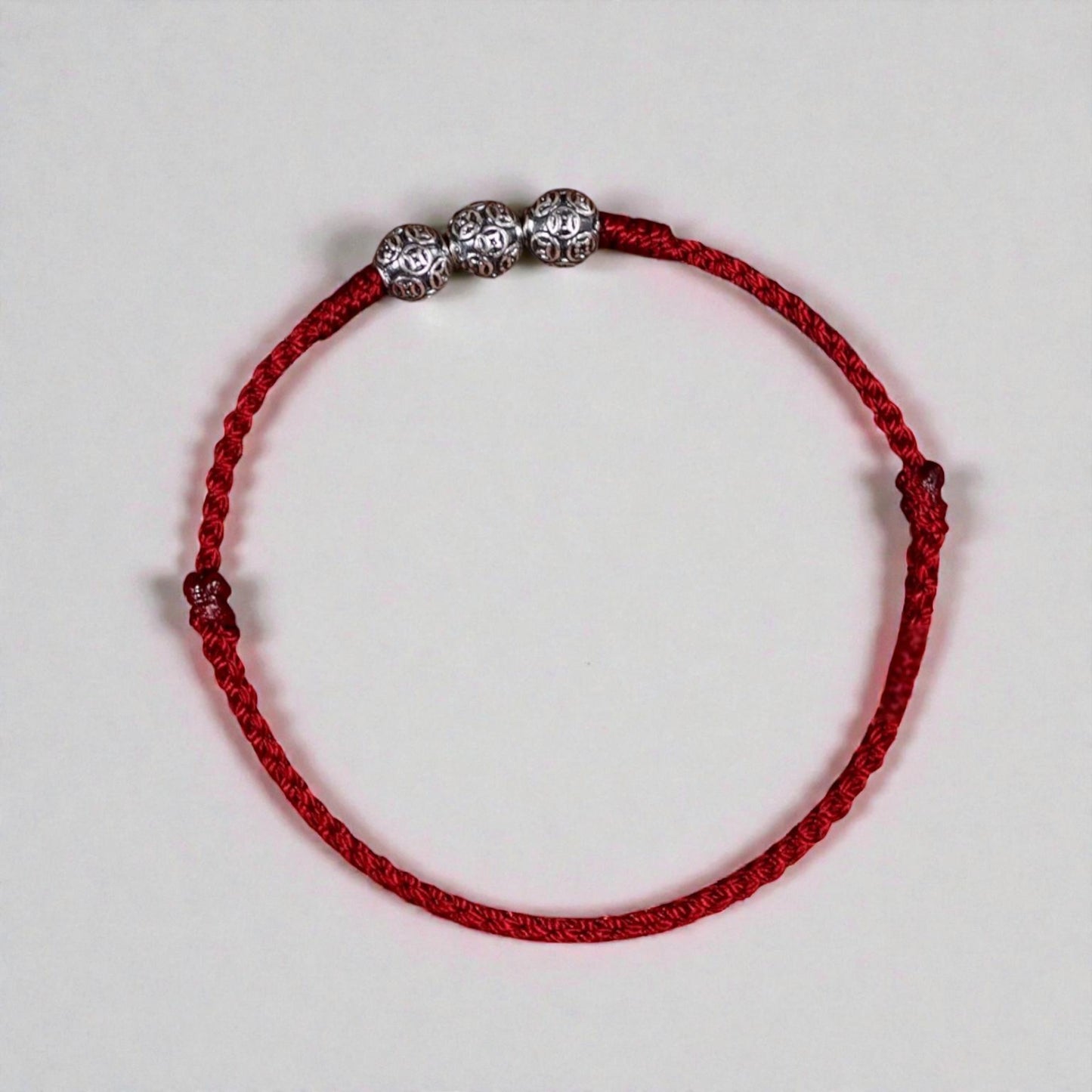 999 Real Silver Chinese Coins Woven Braided Bracelet Anklet