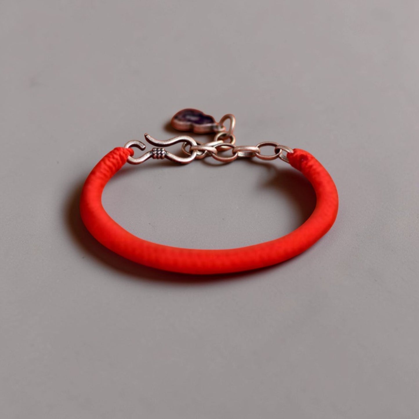s925 Sterling Silver Lucky Gourd Charm Tibetan Style Braided Bracelet