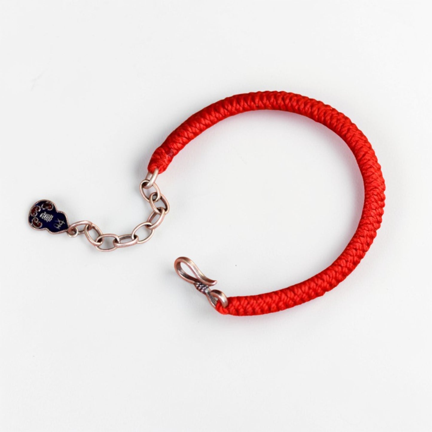 s925 Sterling Silver Lucky Gourd Charm Tibetan Style Braided Bracelet