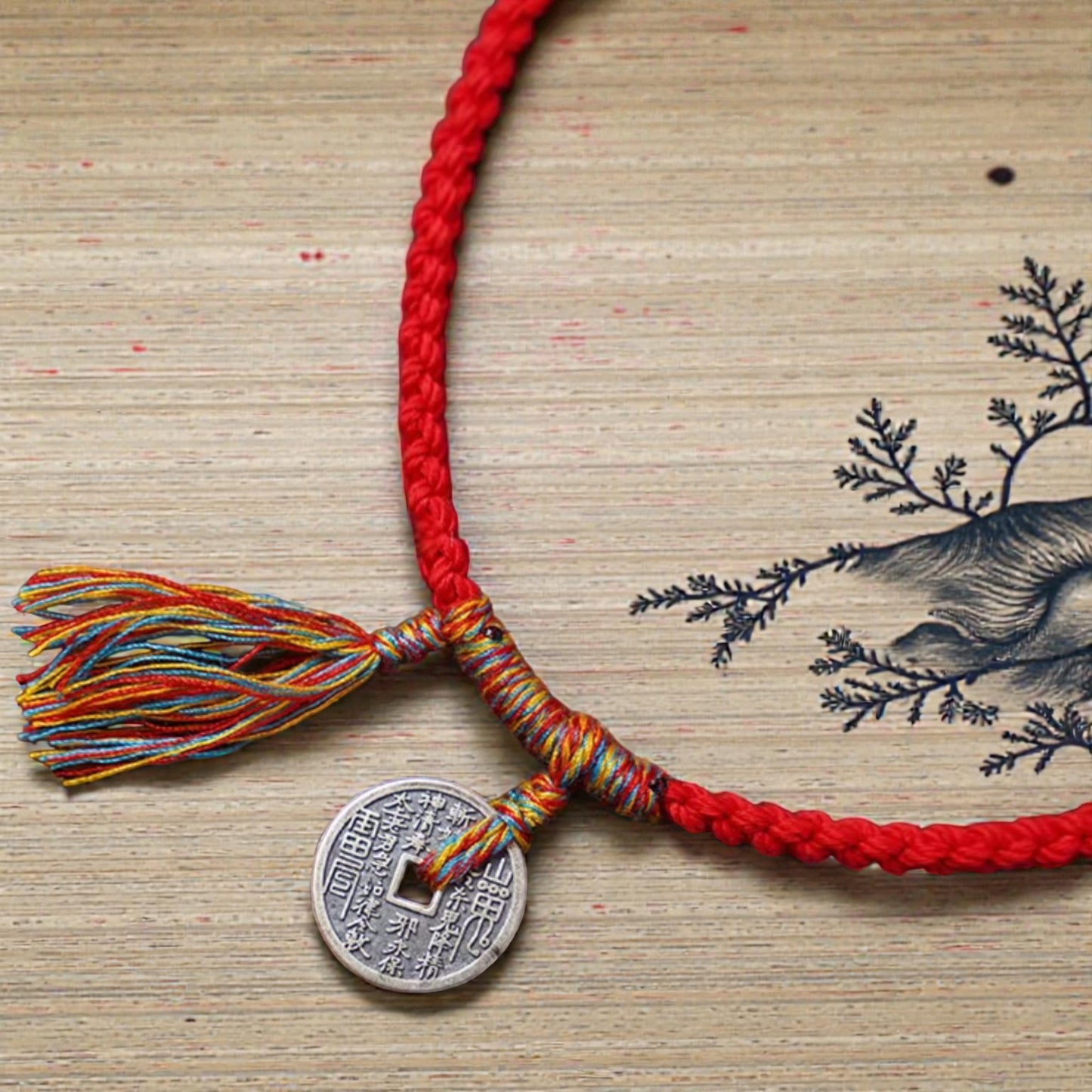 s925 Sterling Silver Old Fashion Mountain Spirit Charm Tibetan Woven Guardian Bracelet
