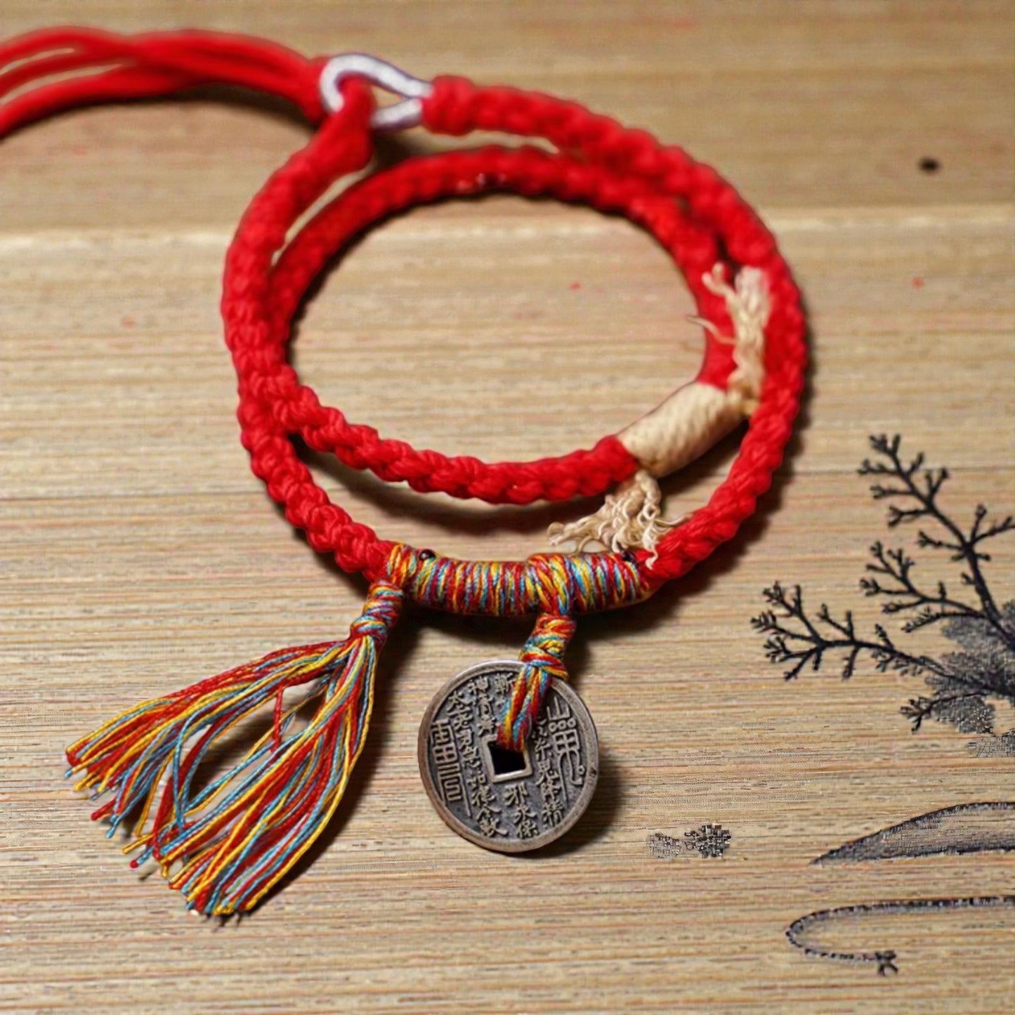 s925 Sterling Silver Old Fashion Mountain Spirit Charm Tibetan Woven Guardian Bracelet