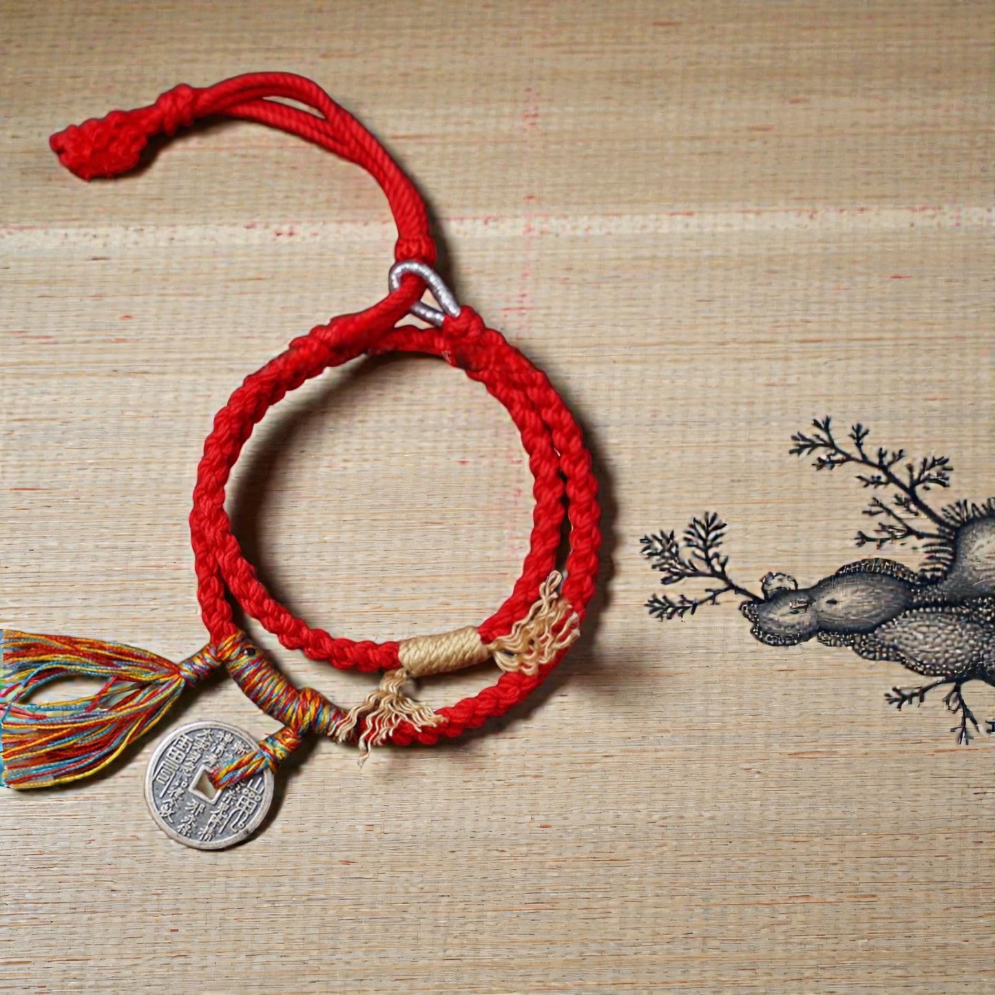 s925 Sterling Silver Old Fashion Mountain Spirit Charm Tibetan Woven Guardian Bracelet