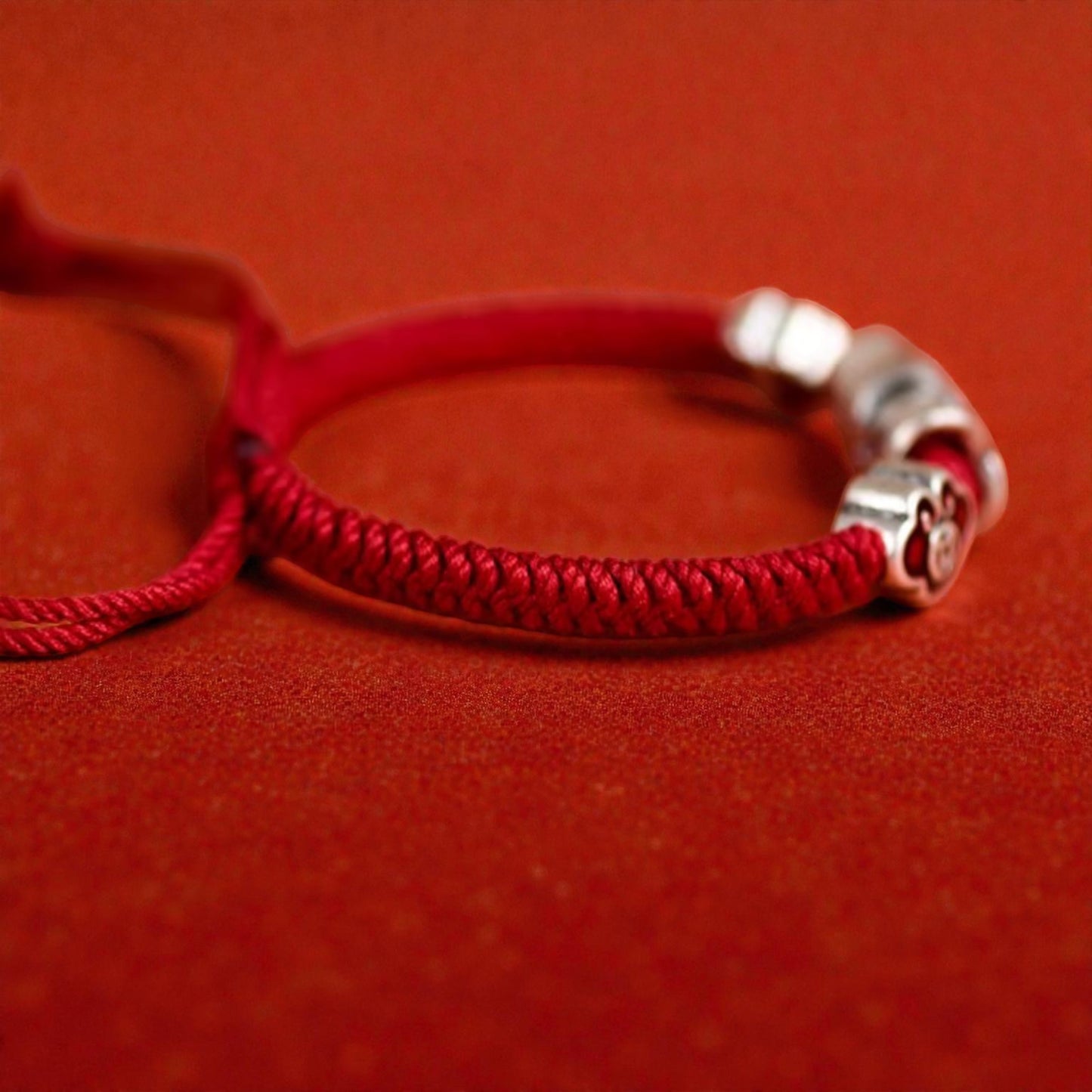 999 Real Silver Enamel Koi Fish Charm Hand Braided Woven Bracelet
