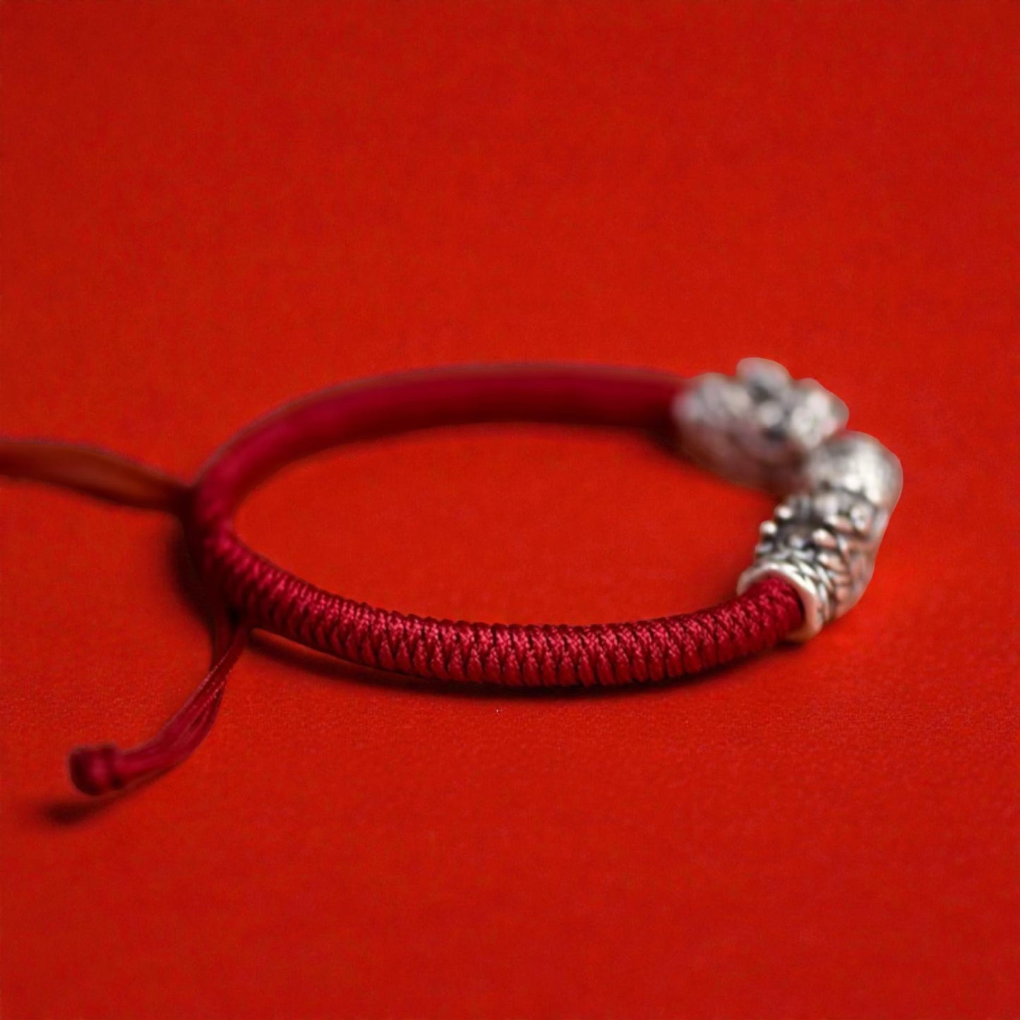 999 Real Silver Dragon Head The Six-Syllable Mantra Charm Hand Braided Bracelet