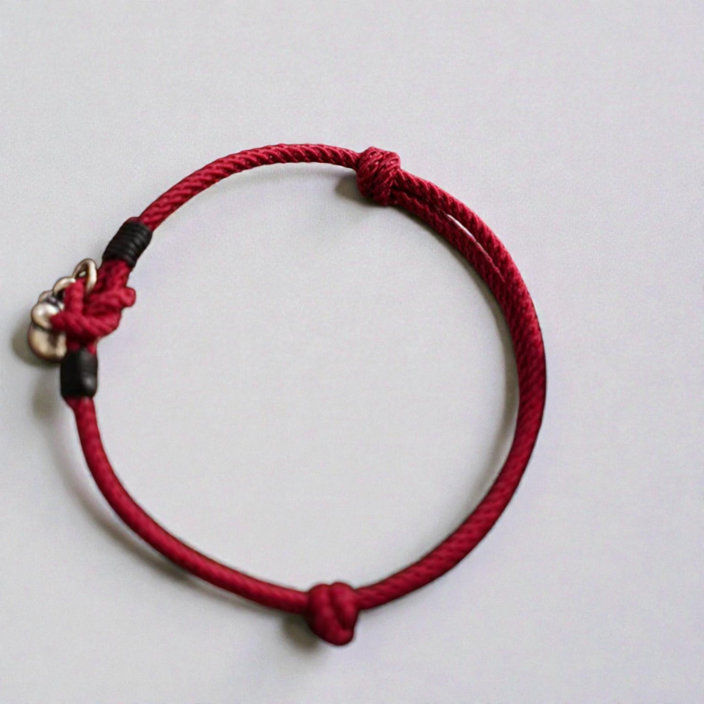 999 Real Silver Small Persimmon Lucky Charm Hand Braided Woven Bracelet