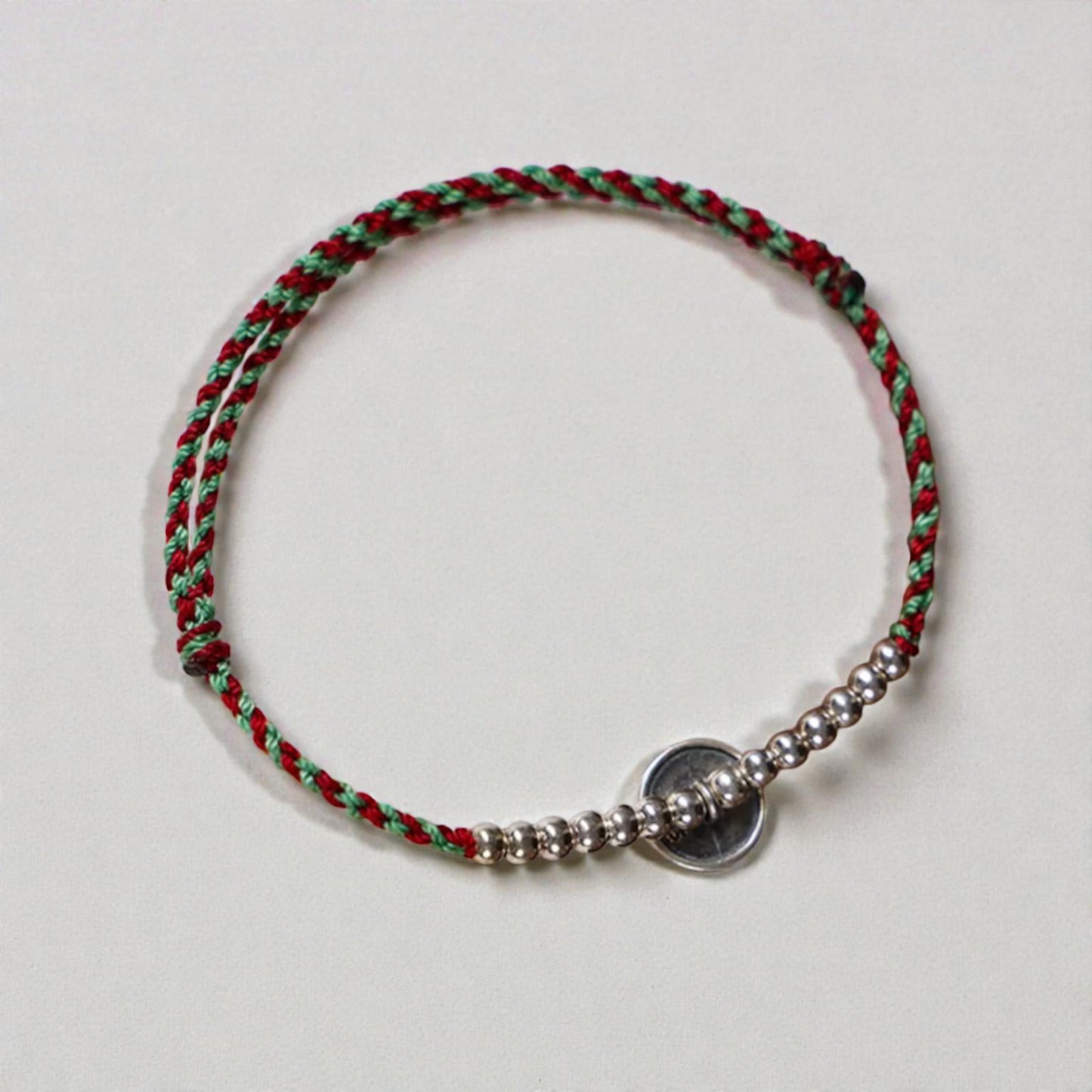 s925 Sterling Silver Chinese Blessing Charm Braided Rope Bracelet and Anklet