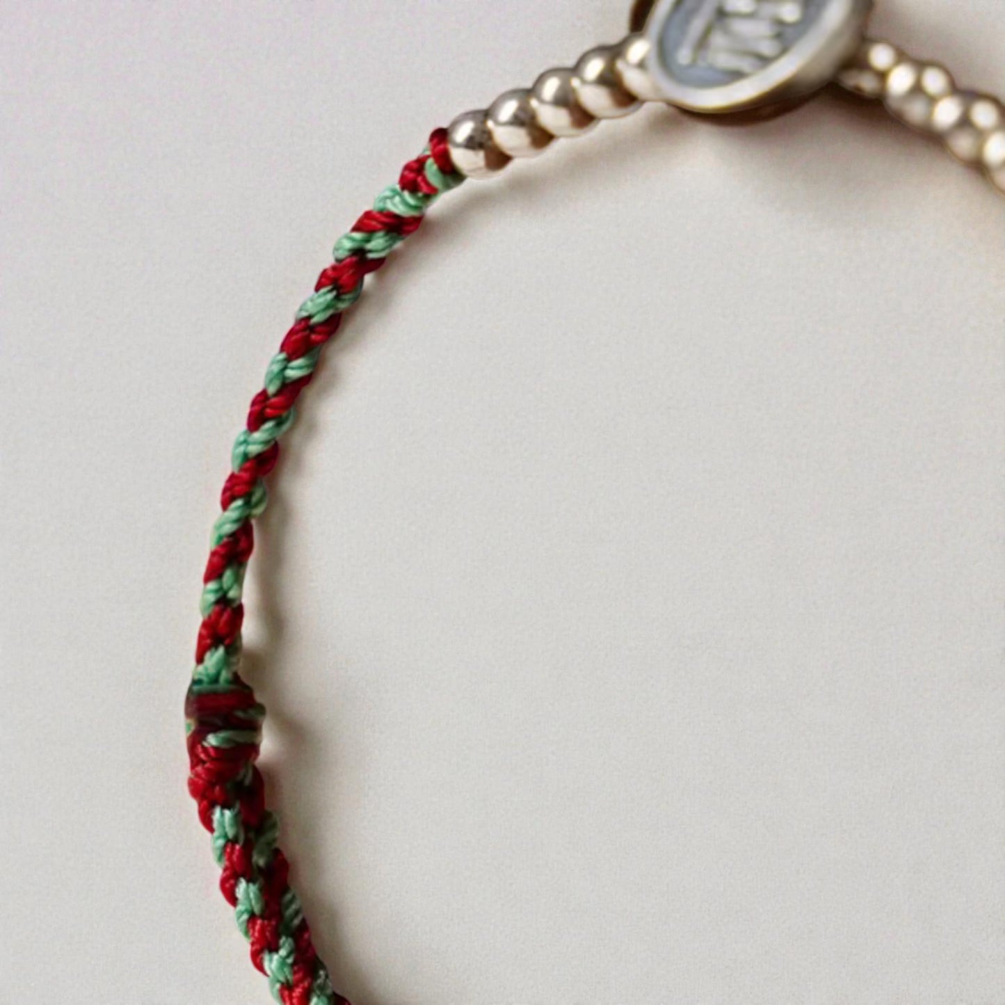 s925 Sterling Silver Chinese Blessing Charm Braided Rope Bracelet and Anklet