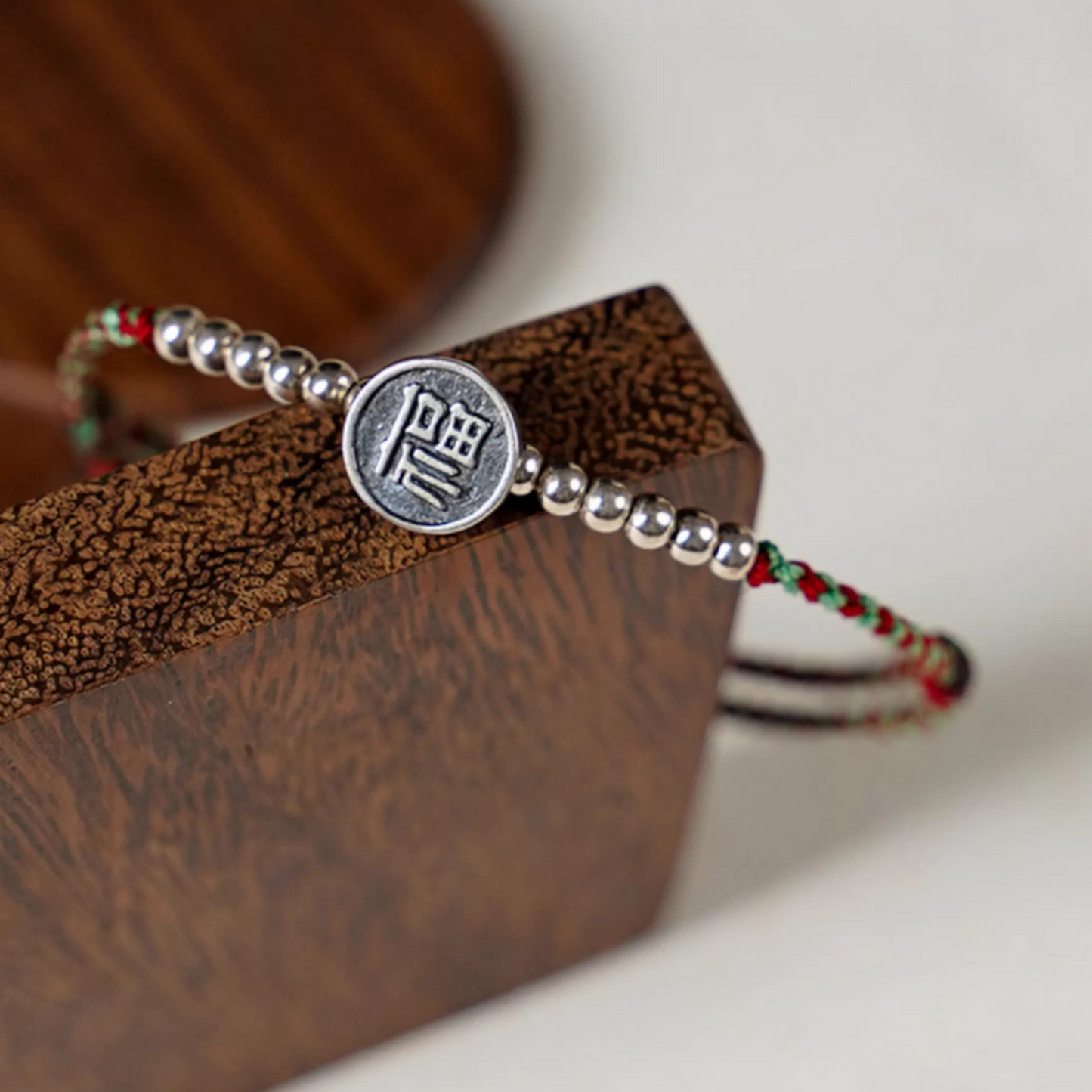 s925 Sterling Silver Chinese Blessing Charm Braided Rope Bracelet and Anklet