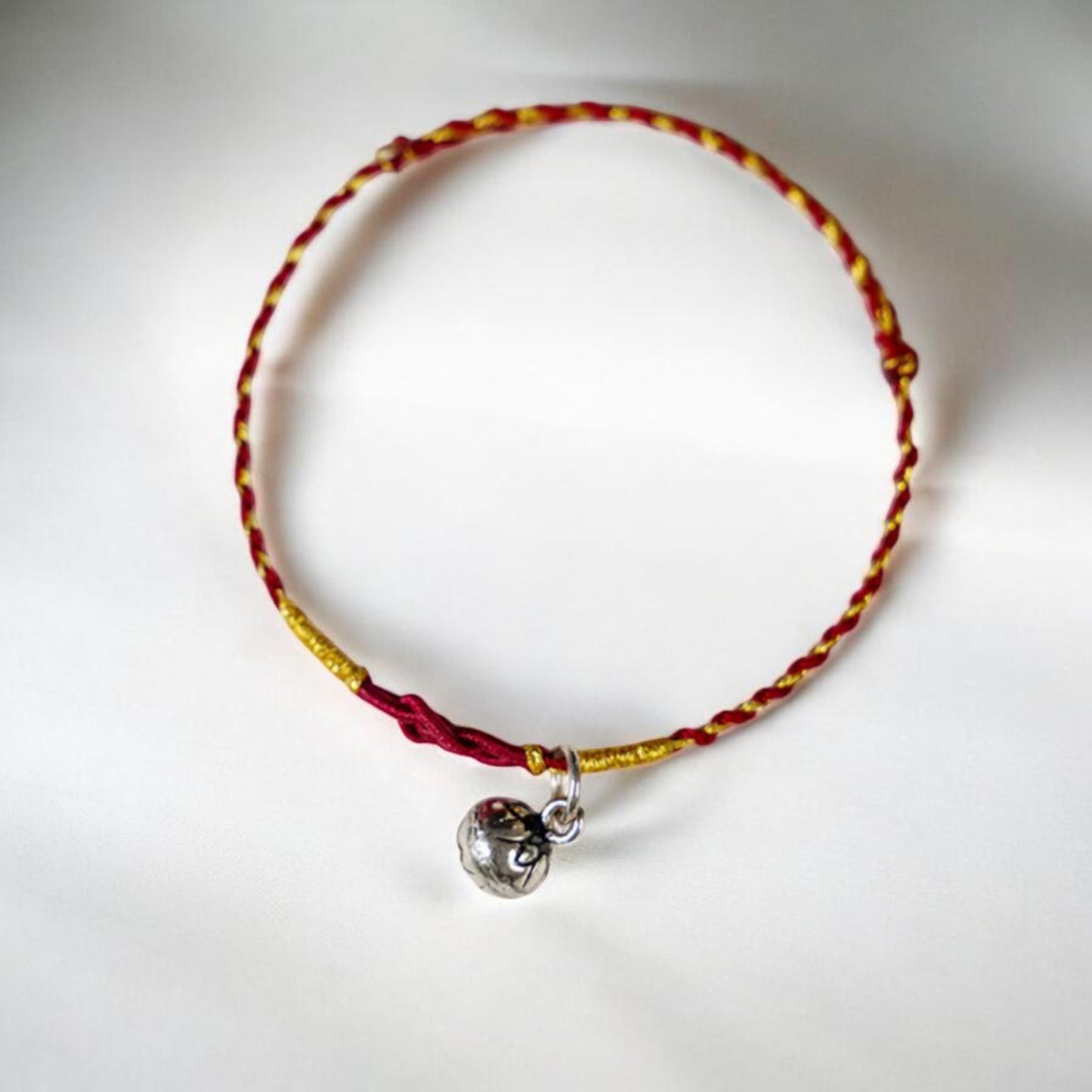 s925 Sterling Silver Bell Charm Braided Rope Bracelet and Anklet