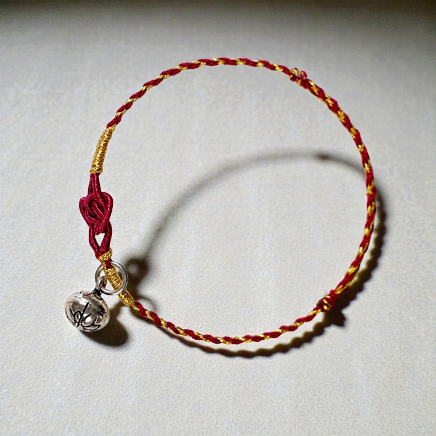 s925 Sterling Silver Bell Charm Braided Rope Bracelet and Anklet