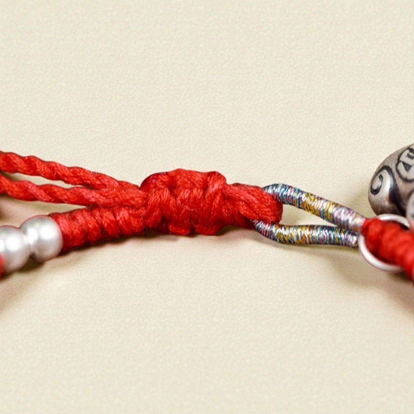 999 Real Silver Fu Blessing Lock Charm Hand Braided Woven Bracelet