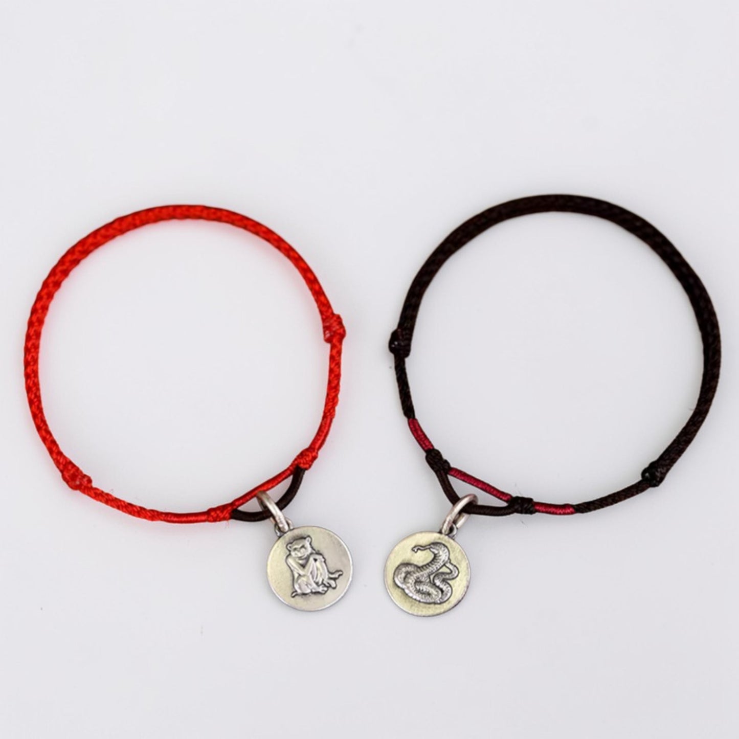 999 Real Silver Zodiac Chinese Animal Charm Hand Braided Woven Bracelet