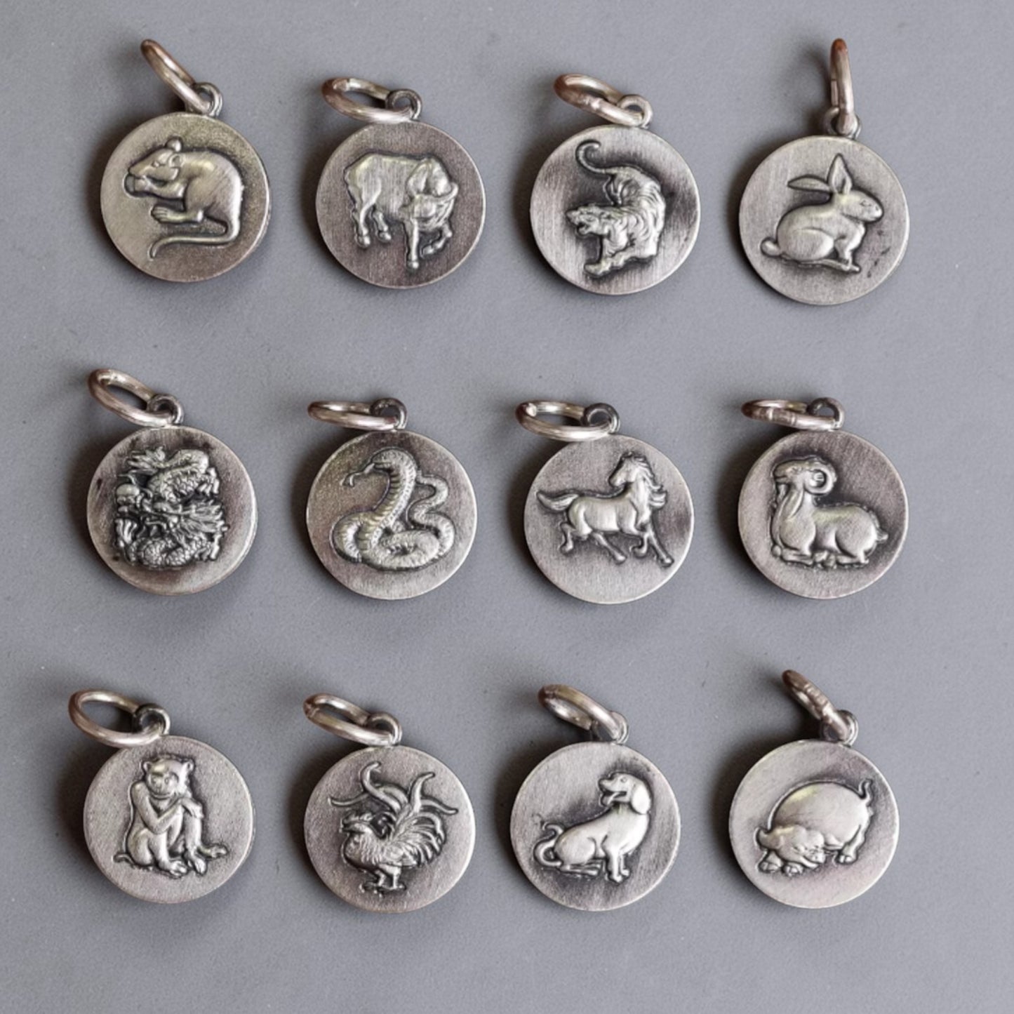 999 Real Silver Zodiac Chinese Animal Charm Hand Braided Woven Bracelet
