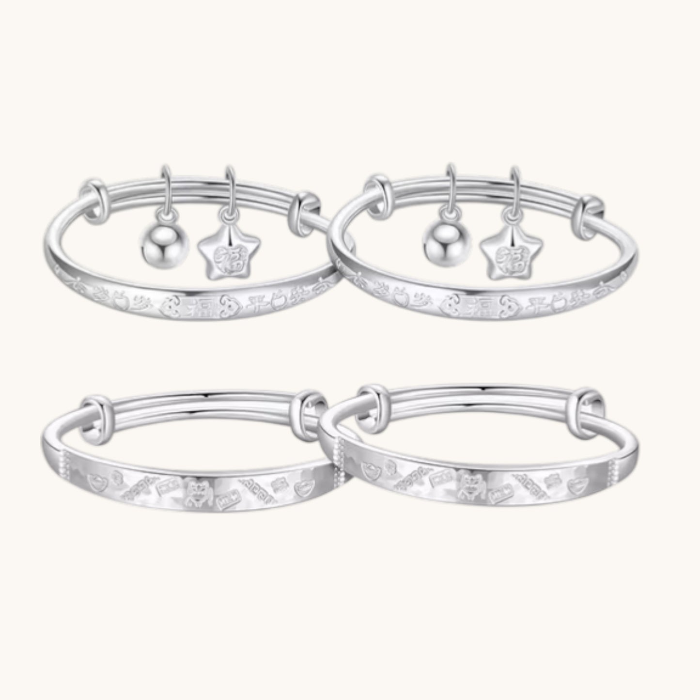 999 Pure Silver Bracelet for Children Newborn Birthday Gift Baby Shower Gift