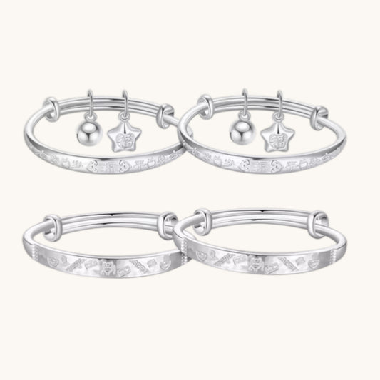 999 Pure Silver Bracelet for Children Newborn Birthday Gift Baby Shower Gift