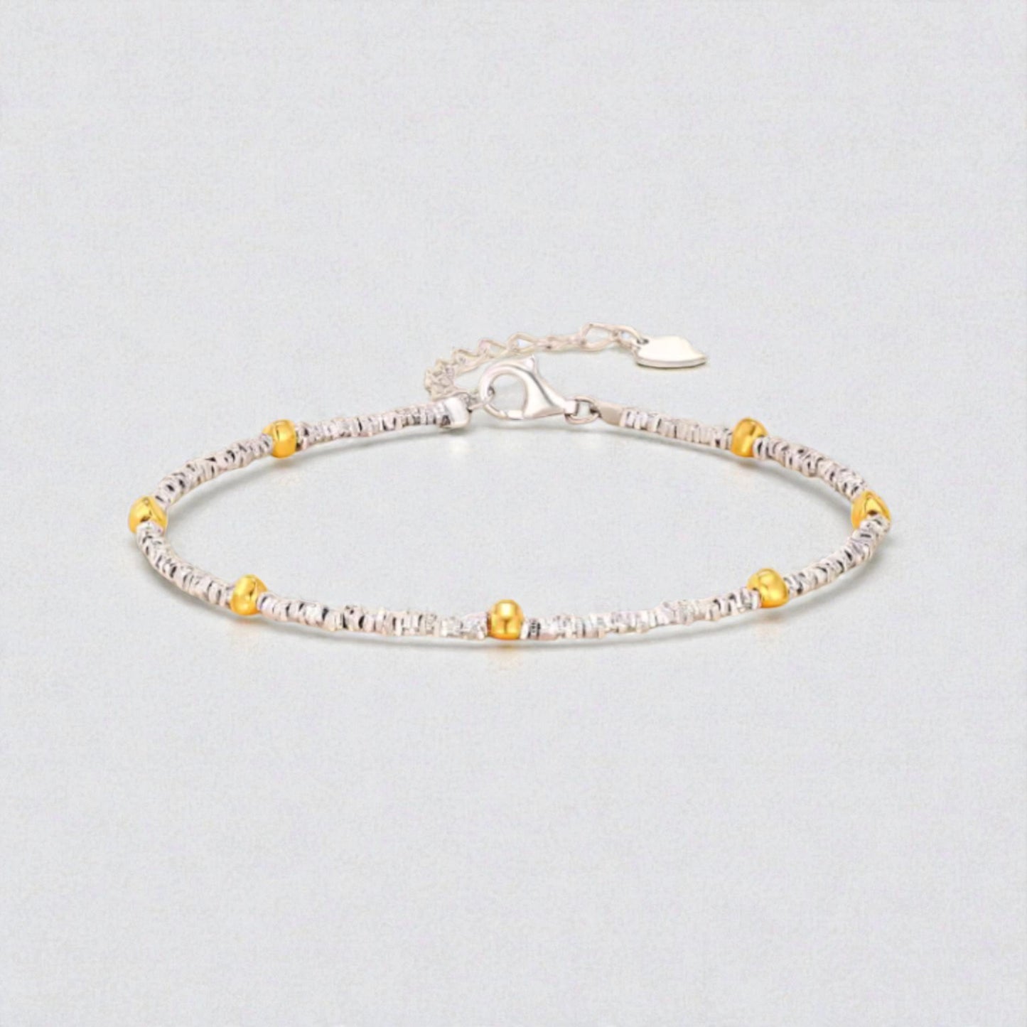 s925 Sterling Silver Butterfly and Flower Charms Bracelet