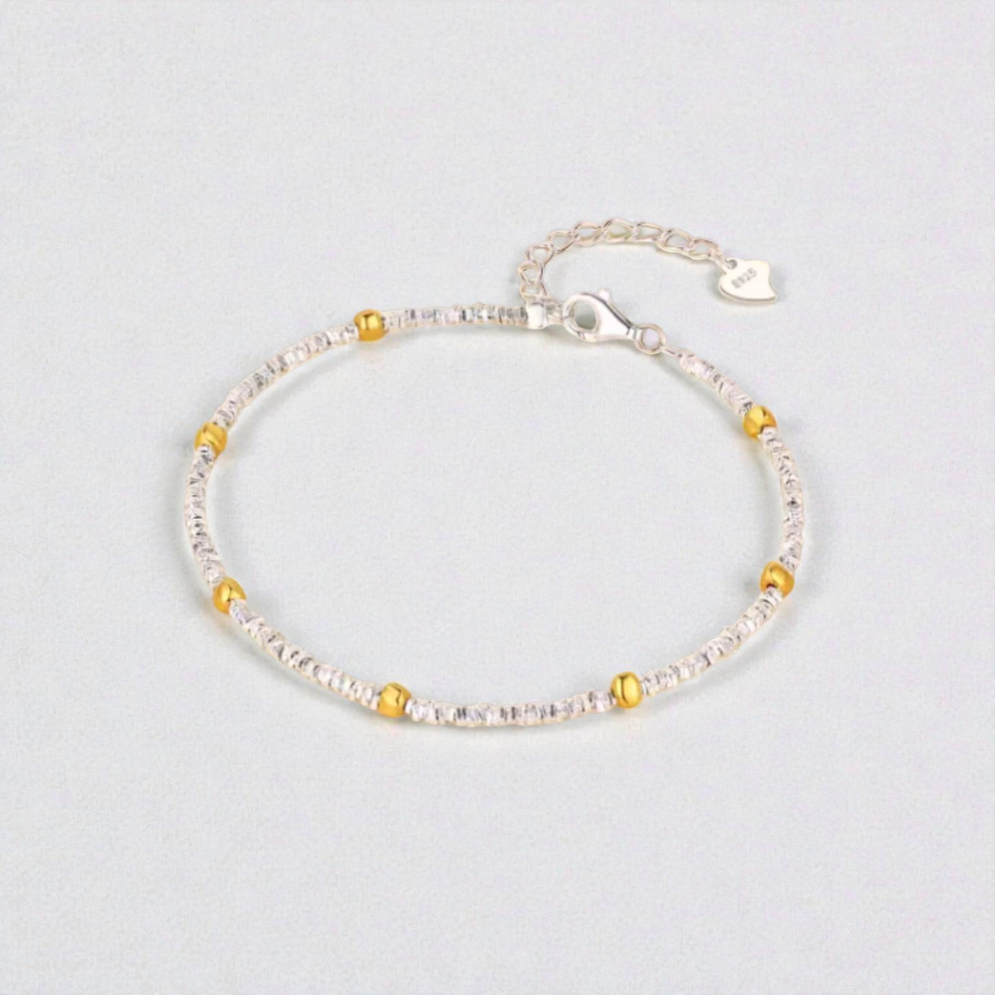 s925 Sterling Silver Butterfly and Flower Charms Bracelet