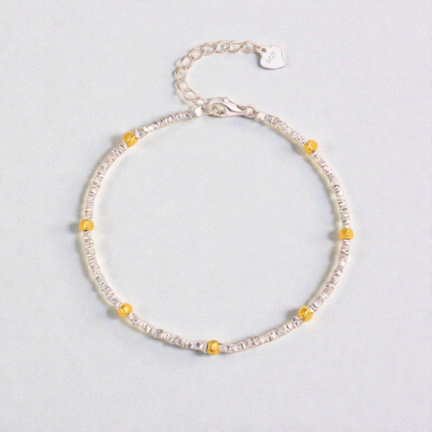 s925 Sterling Silver Butterfly and Flower Charms Bracelet